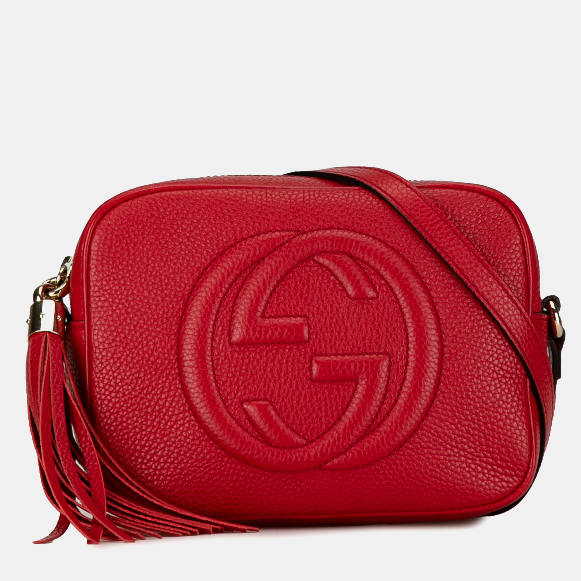 

Gucci Small Leather Soho Disco Crossbody, Red