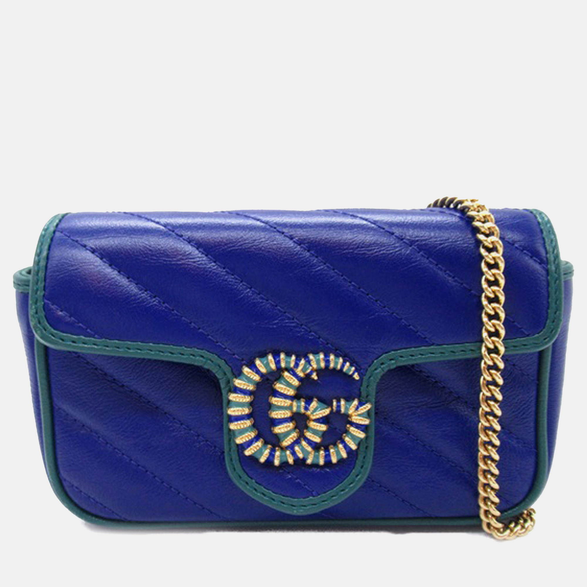 

Gucci Super Mini GG Marmont Torchon Crossbody Bag, Blue
