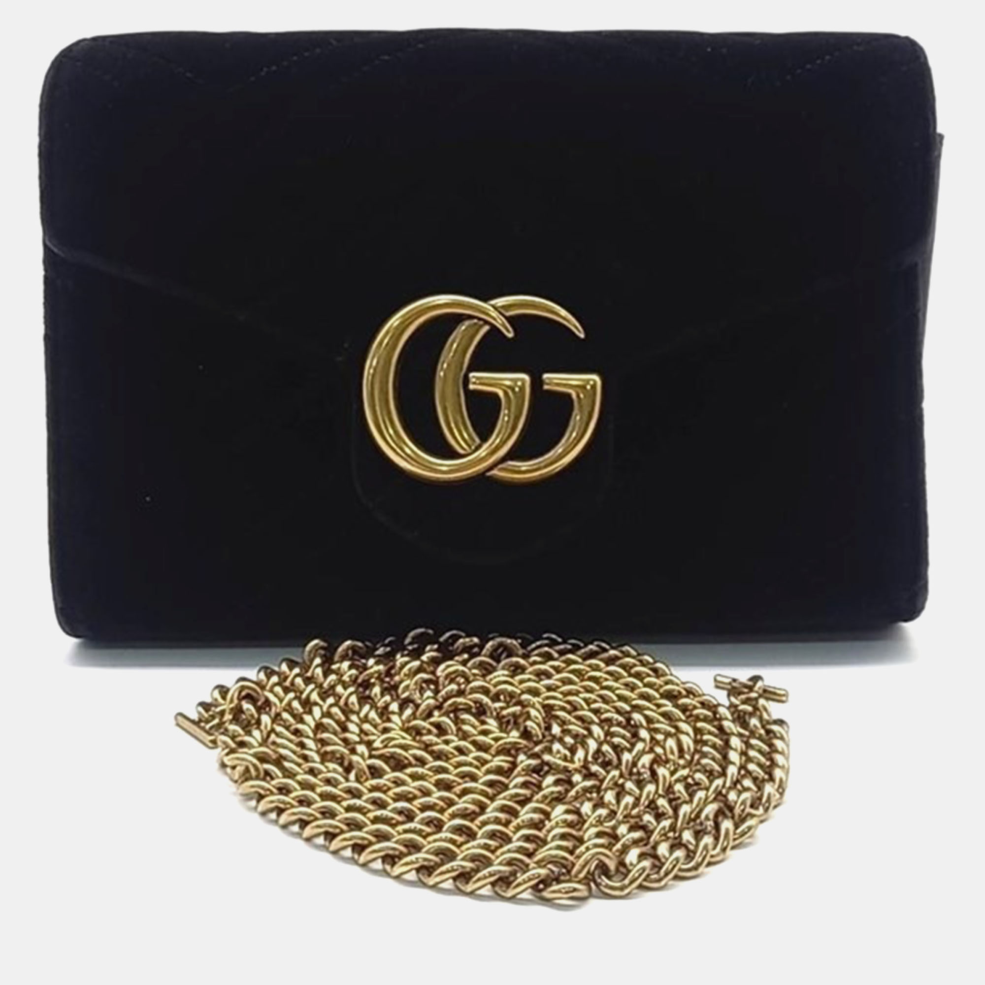 

Gucci Black Velvet GG Marmont Flap Bag