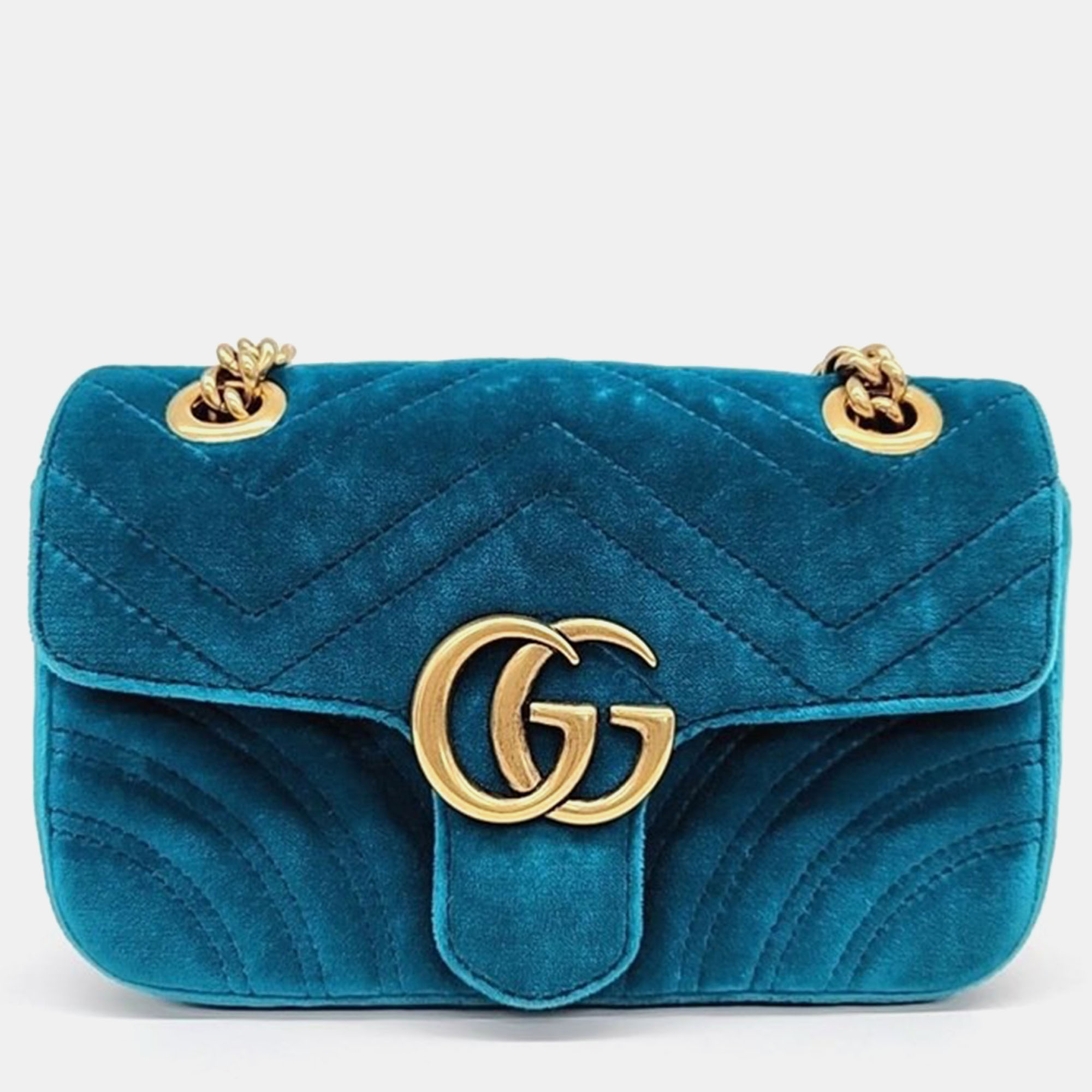 

Gucci Matrasse Velvet Shoulder Bag, Blue