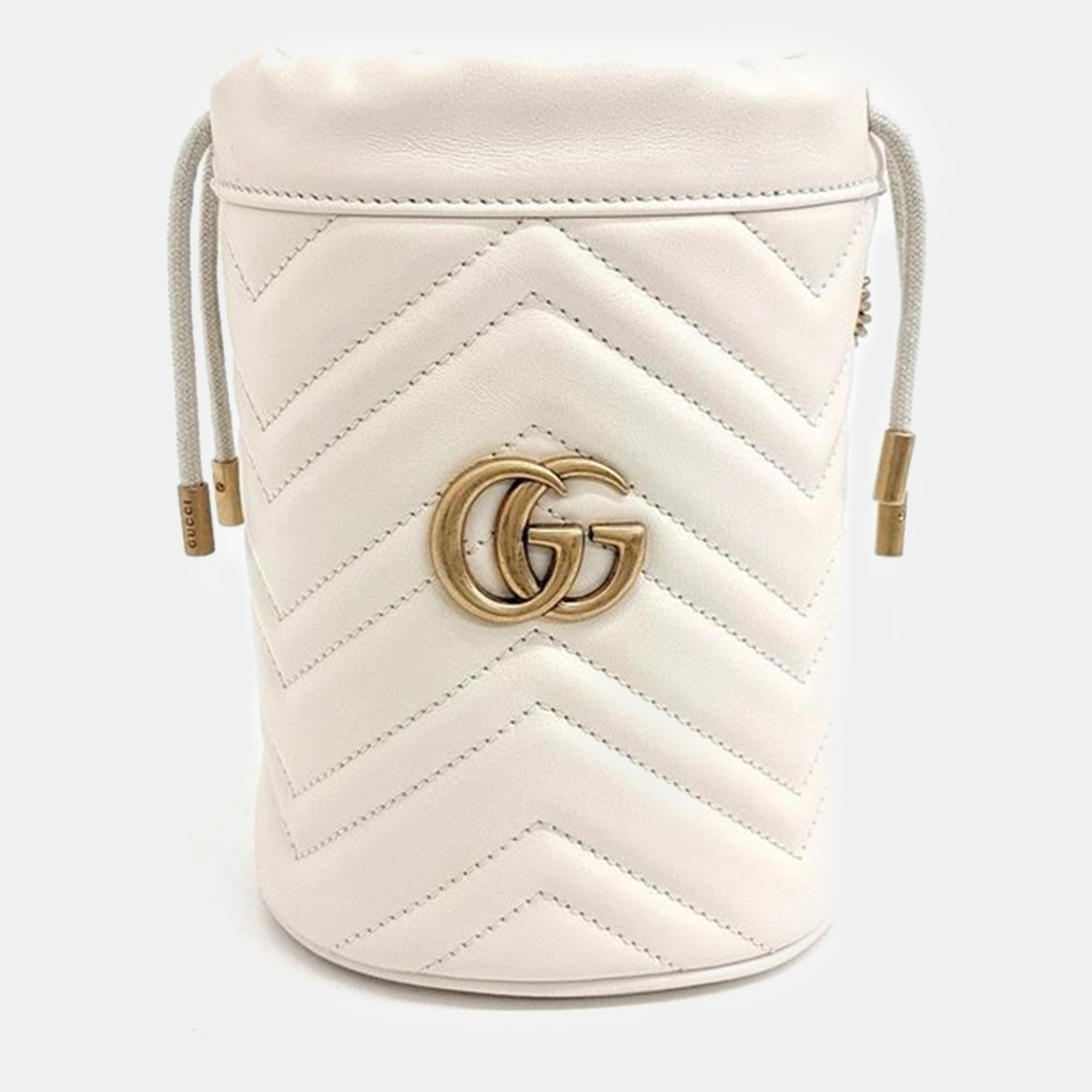 

Gucci GG Marmont mini bucket bag, White
