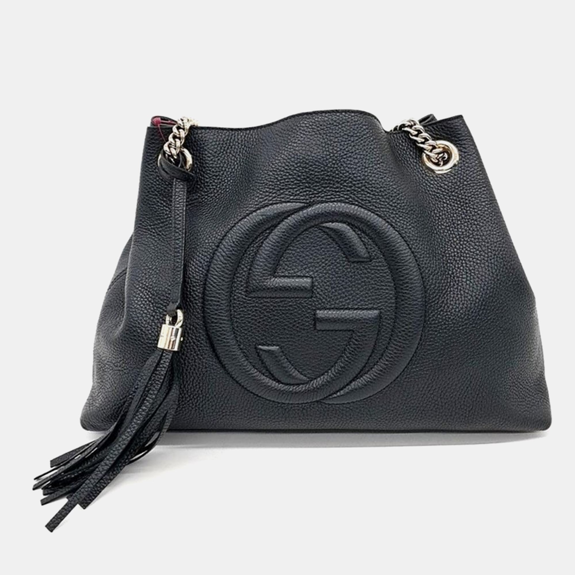 

Gucci Tassel-Decorated Chain Shoulder Bag, Black