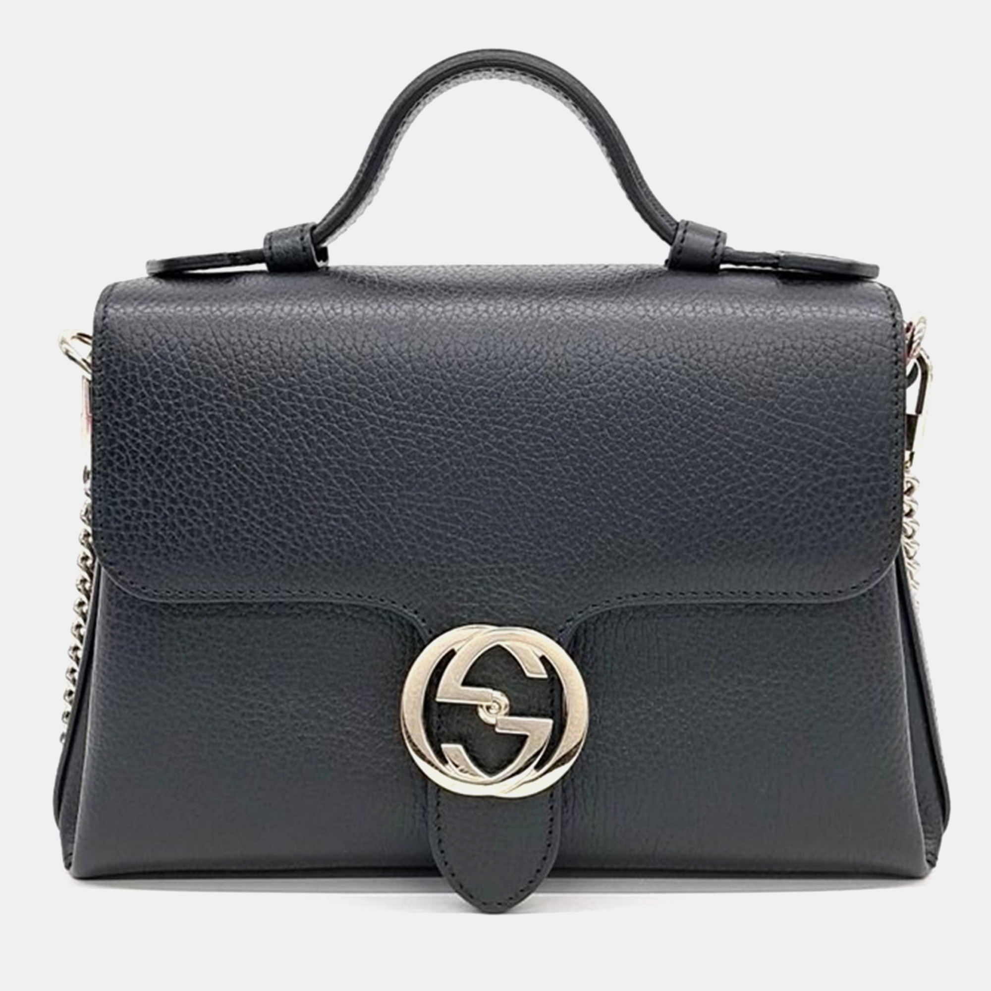 

Gucci Interlocking Top Handle Bag, Black