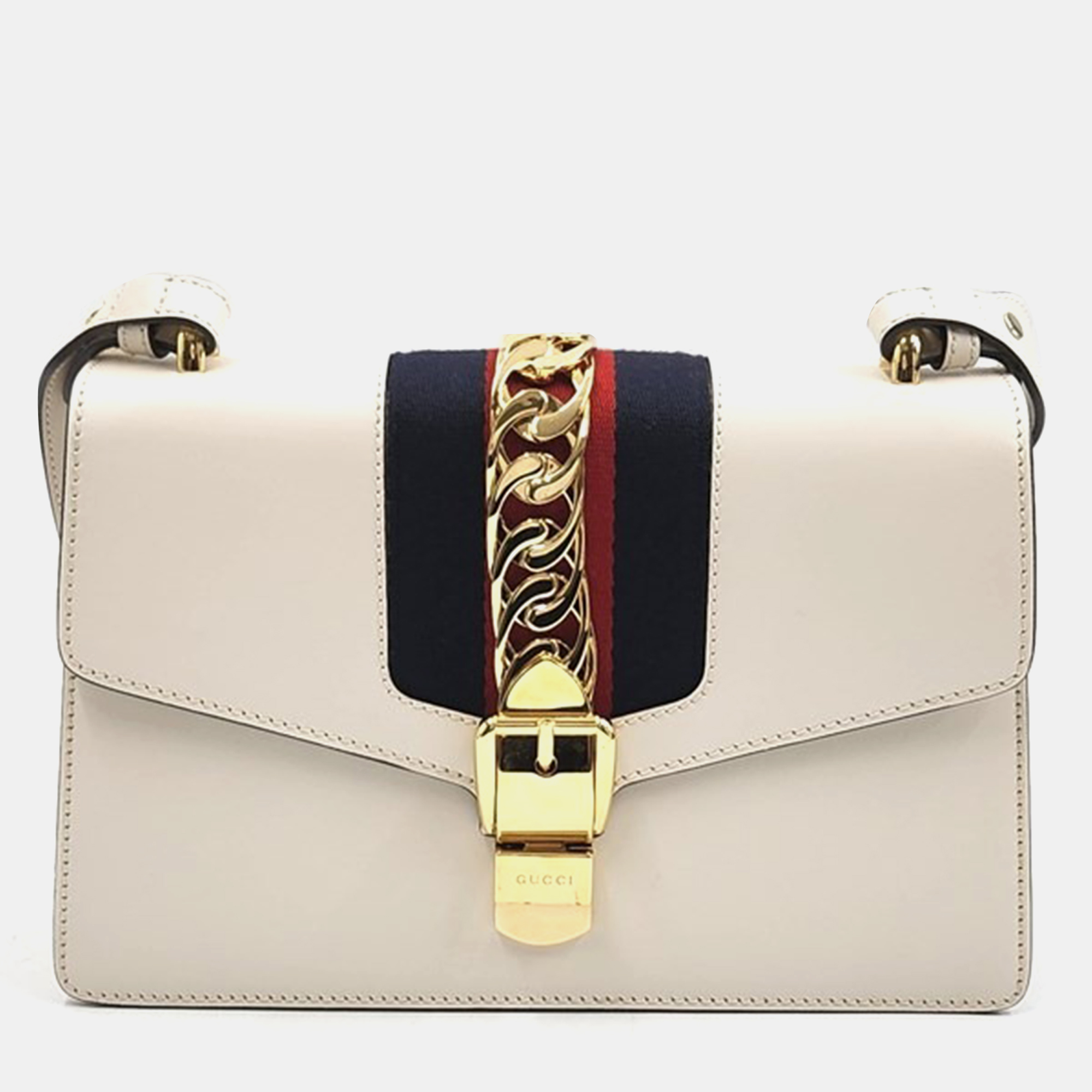 Pre-owned Gucci Sylvie Bag In Cream