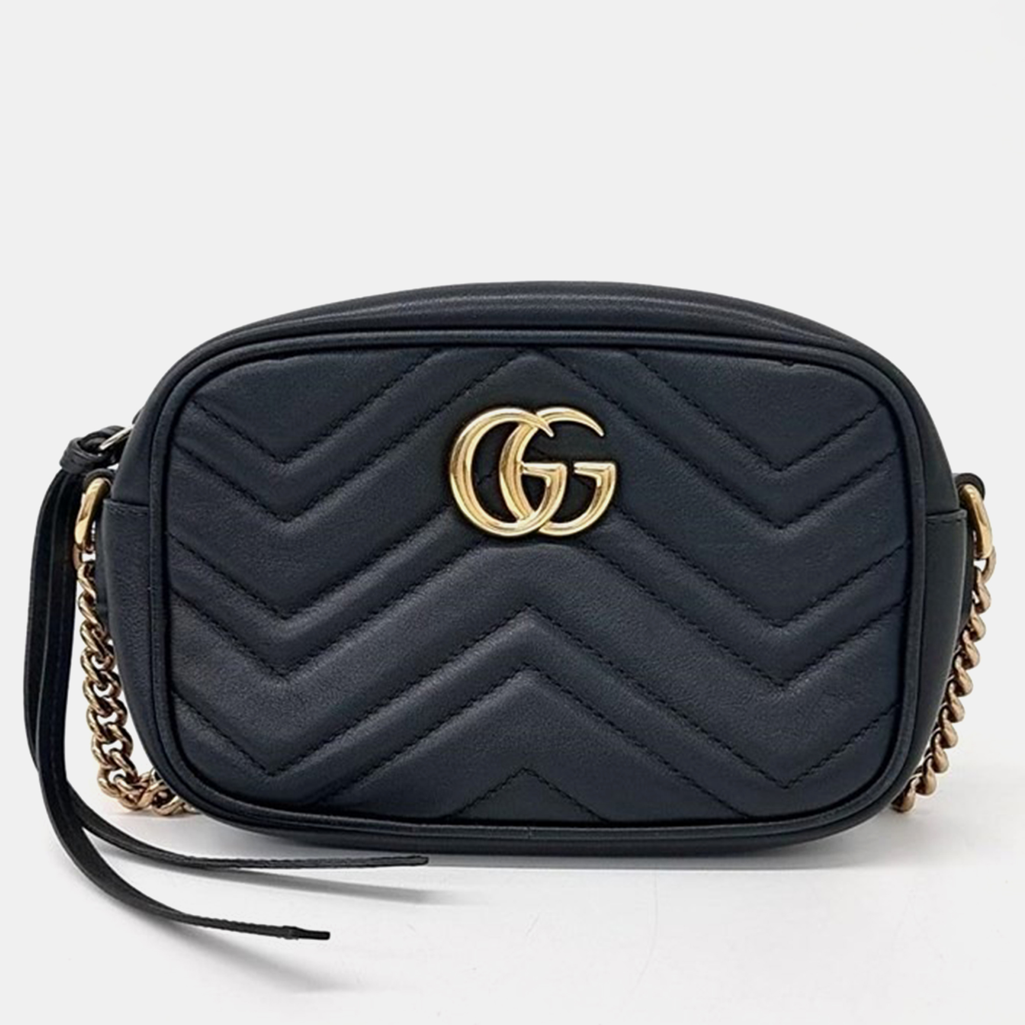 

Gucci Marmont Matelasse Mini Cross Bag, Black