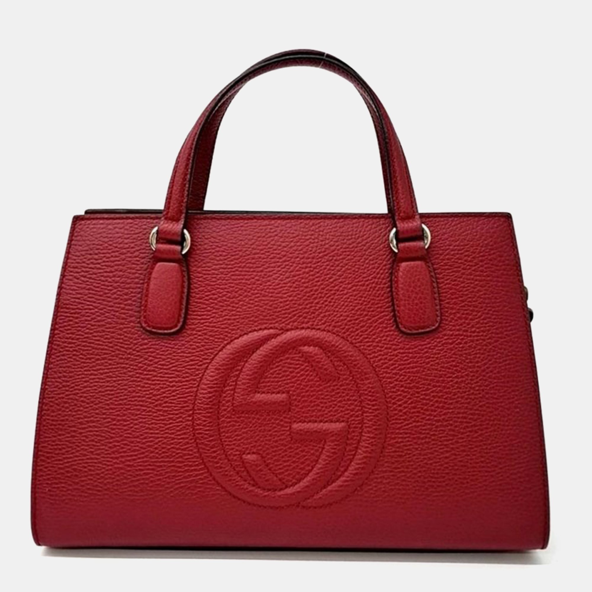 

Gucci Red Leather Soho Top Handle Bag