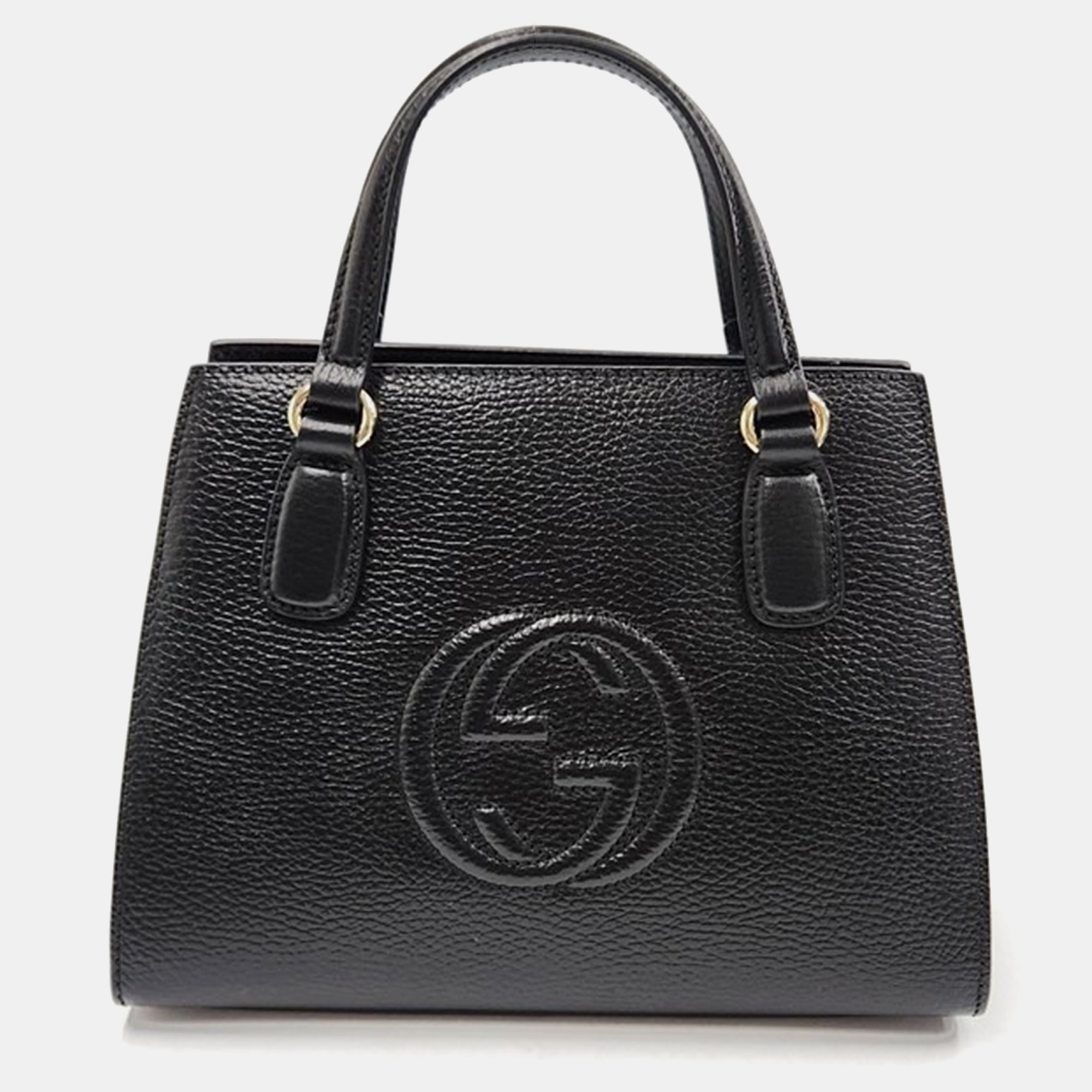 

Gucci Soho Leather Top Handle Bag, Black
