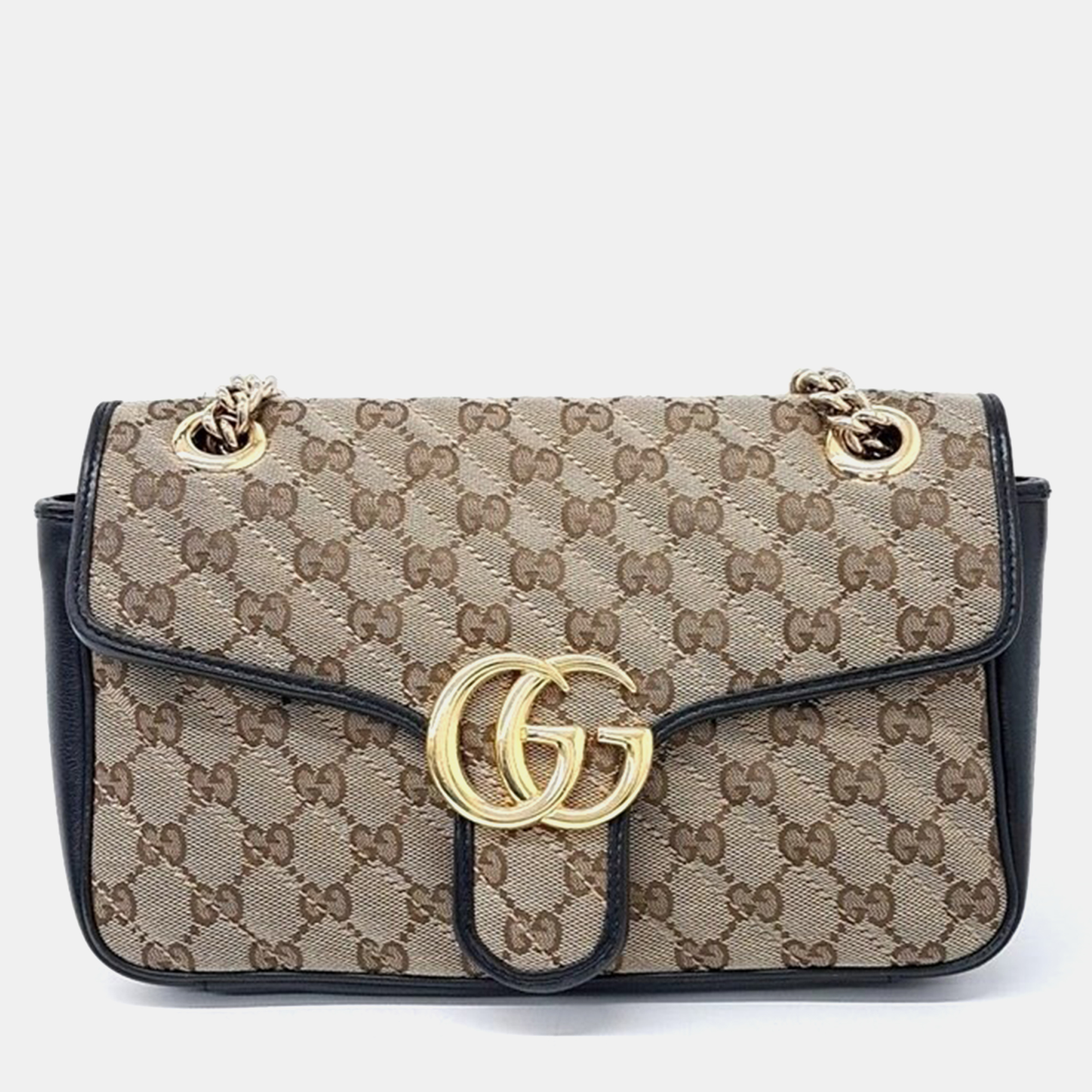 

Gucci Monogram Calfskin Matelasse Diagonal Medium GG Marmont Shoulder Bag, Beige