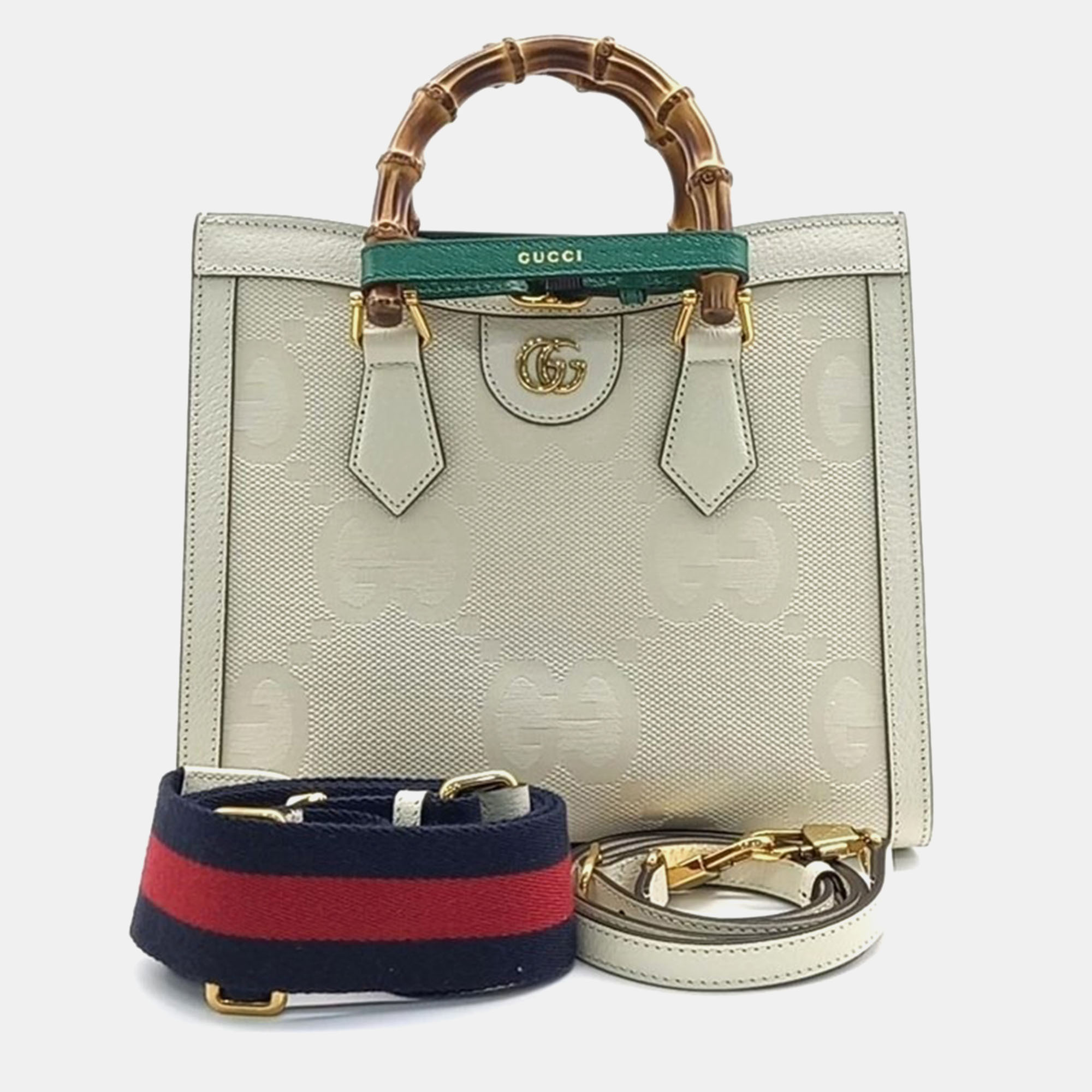 

Gucci Leather Small Diana Tote Bag, Beige