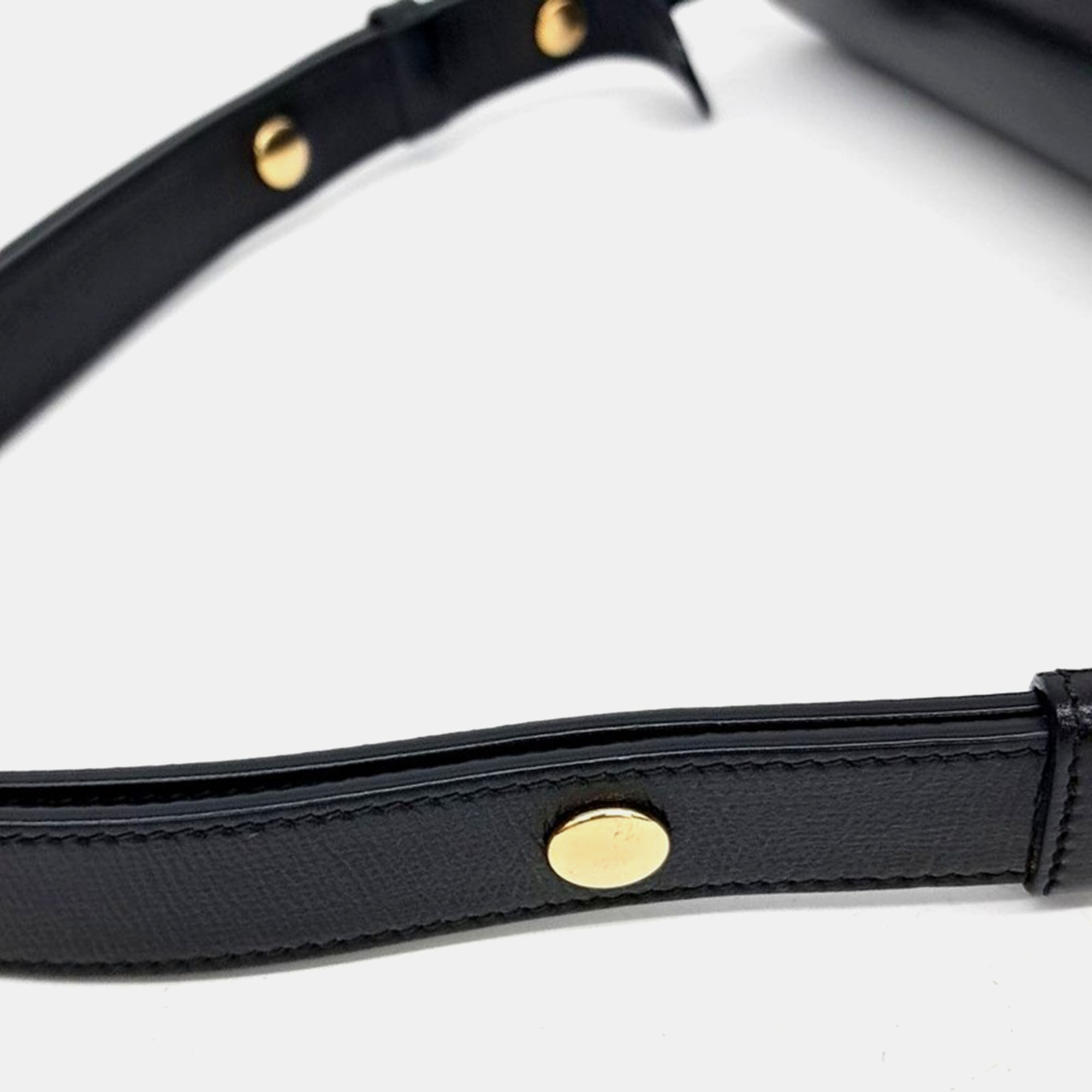 Gucci Black Leather 1955 Horsebit Shoulder Bag 