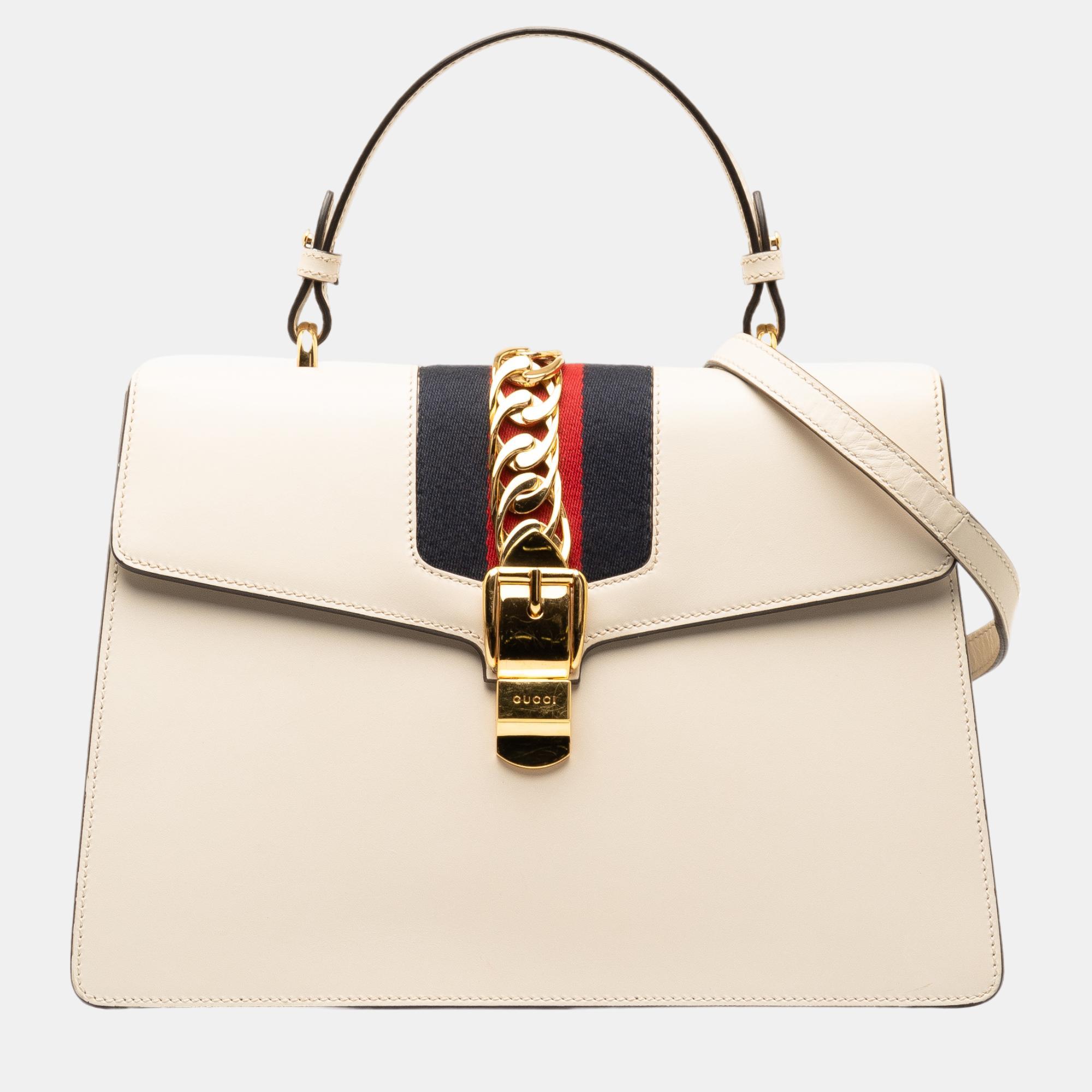 

Gucci White Sylvie Web Satchel