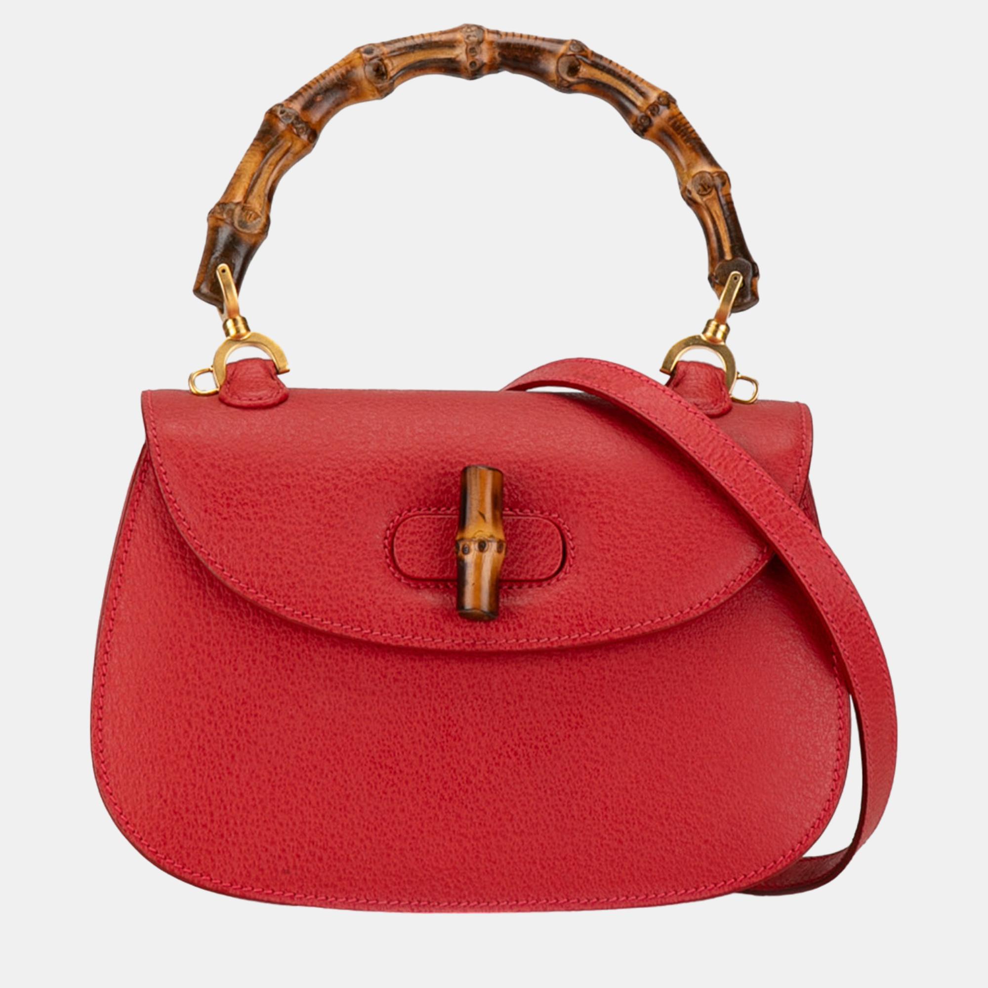 

Gucci Red Calfskin Bamboo Night