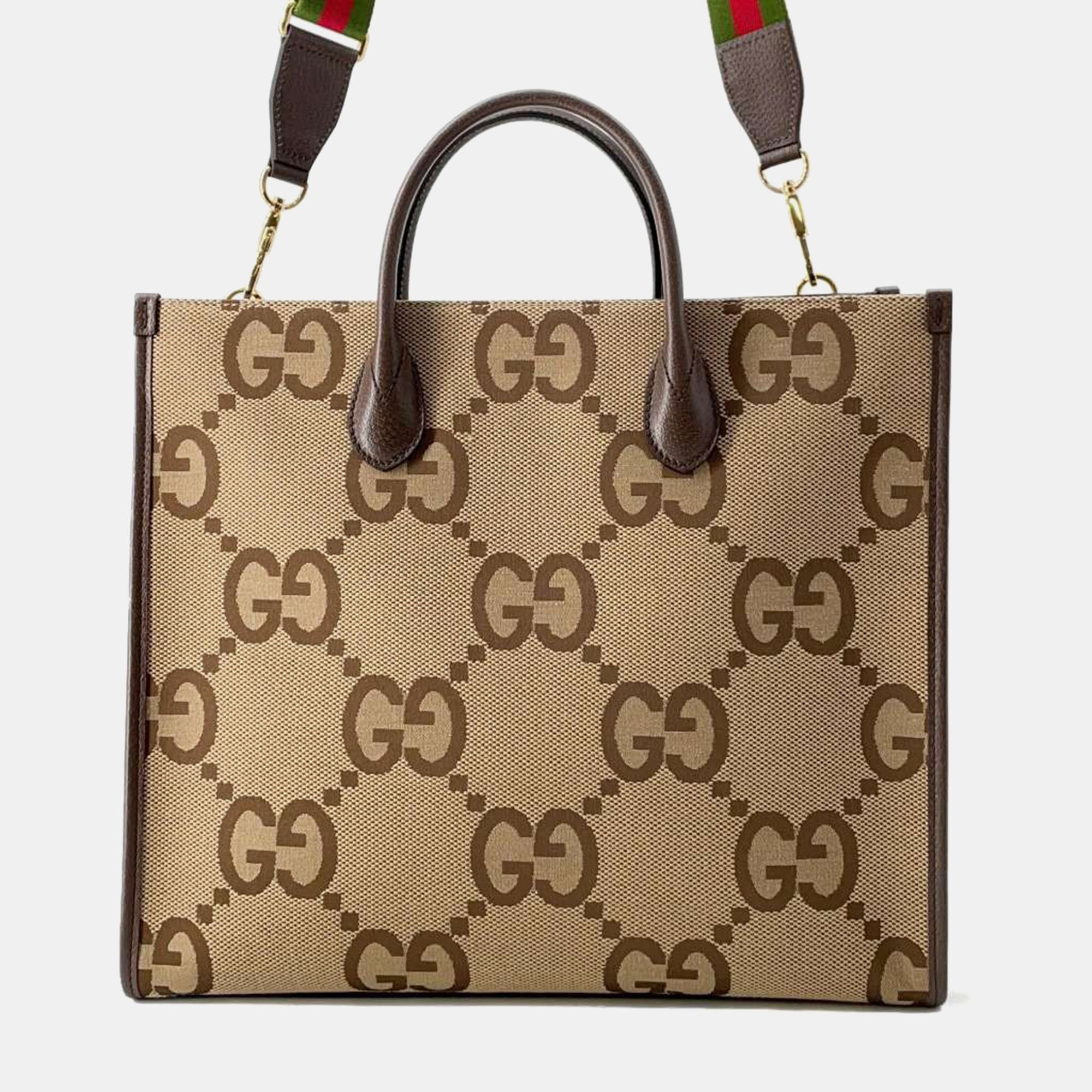 

Gucci Beige/Brown Jumbo GG Canvas Tote Bag