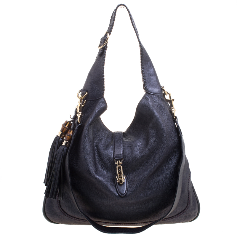 ハンドバッグ GUCCI Woman Handbag Black Gucci Black Leather Large New Jackie Shoulder Bag Gucci | TLC