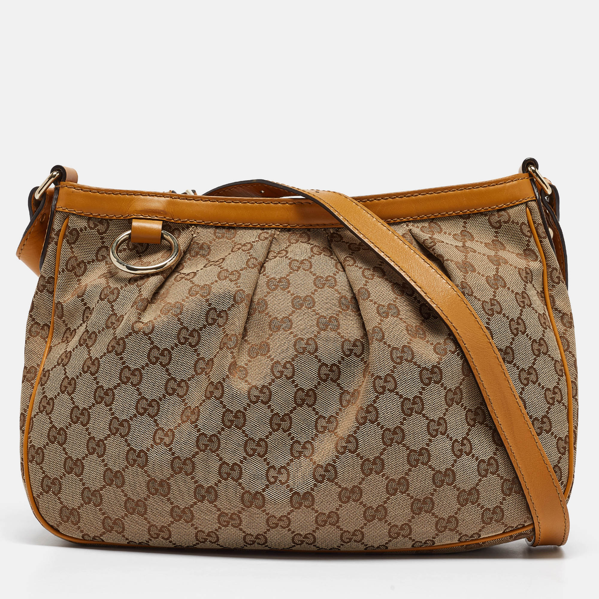 

Gucci Mustard/Beige GG Canvas and Leather Sukey Shoulder Bag, Yellow