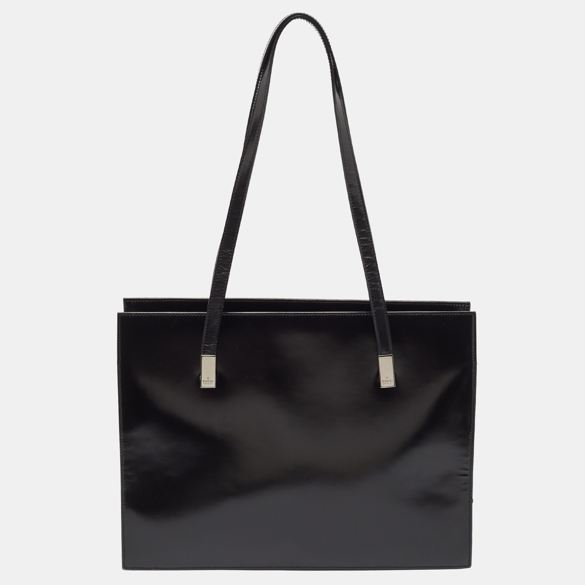 

Gucci Black Glossy Leather Middle Zip Tote