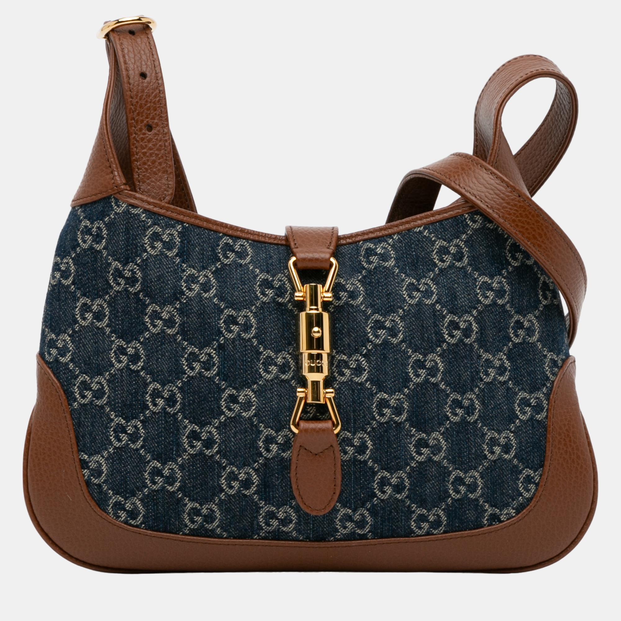 

Gucci Blue Small GG Denim Jackie 1961