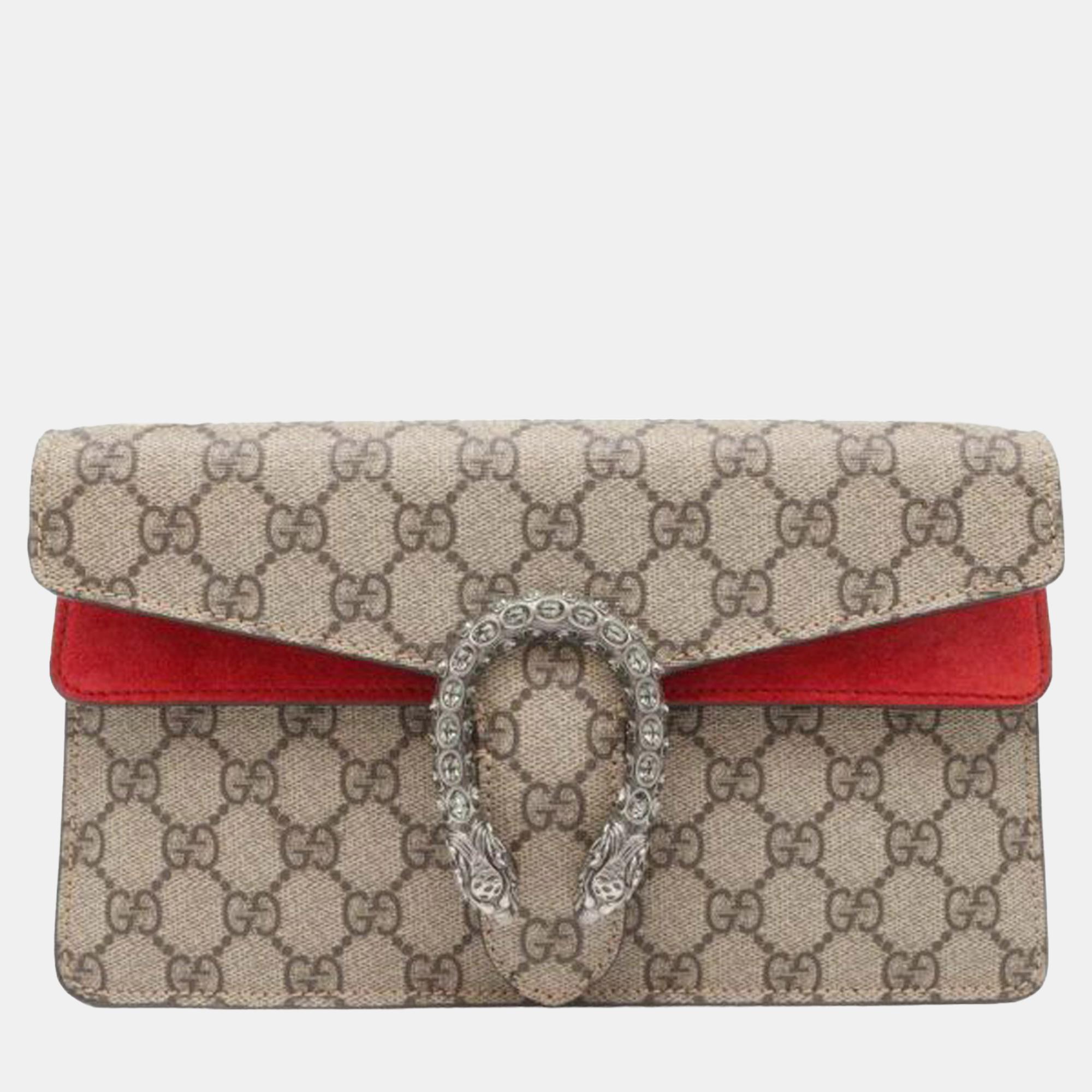 

Gucci Beige/Brown Small GG Supreme Dionysus Shoulder Bag