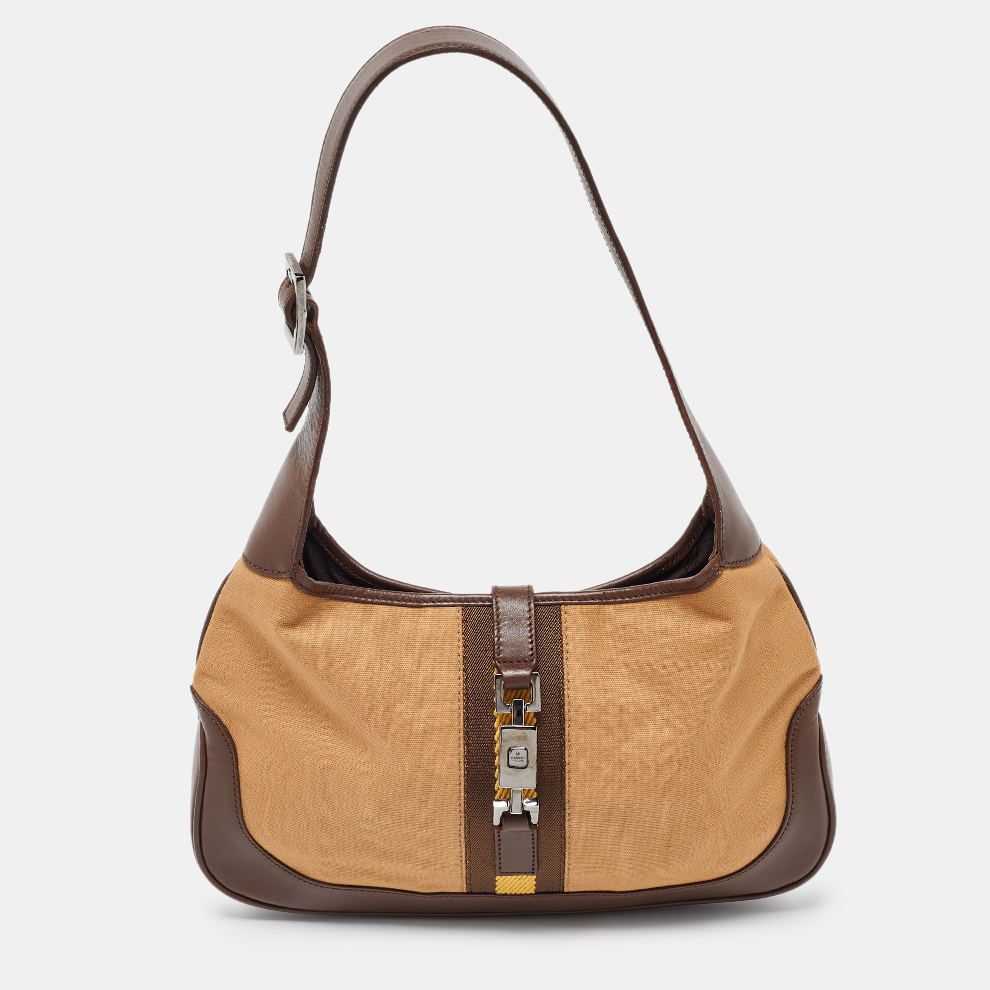 

Gucci Brown Canvas and Leather Jackie O Hobo