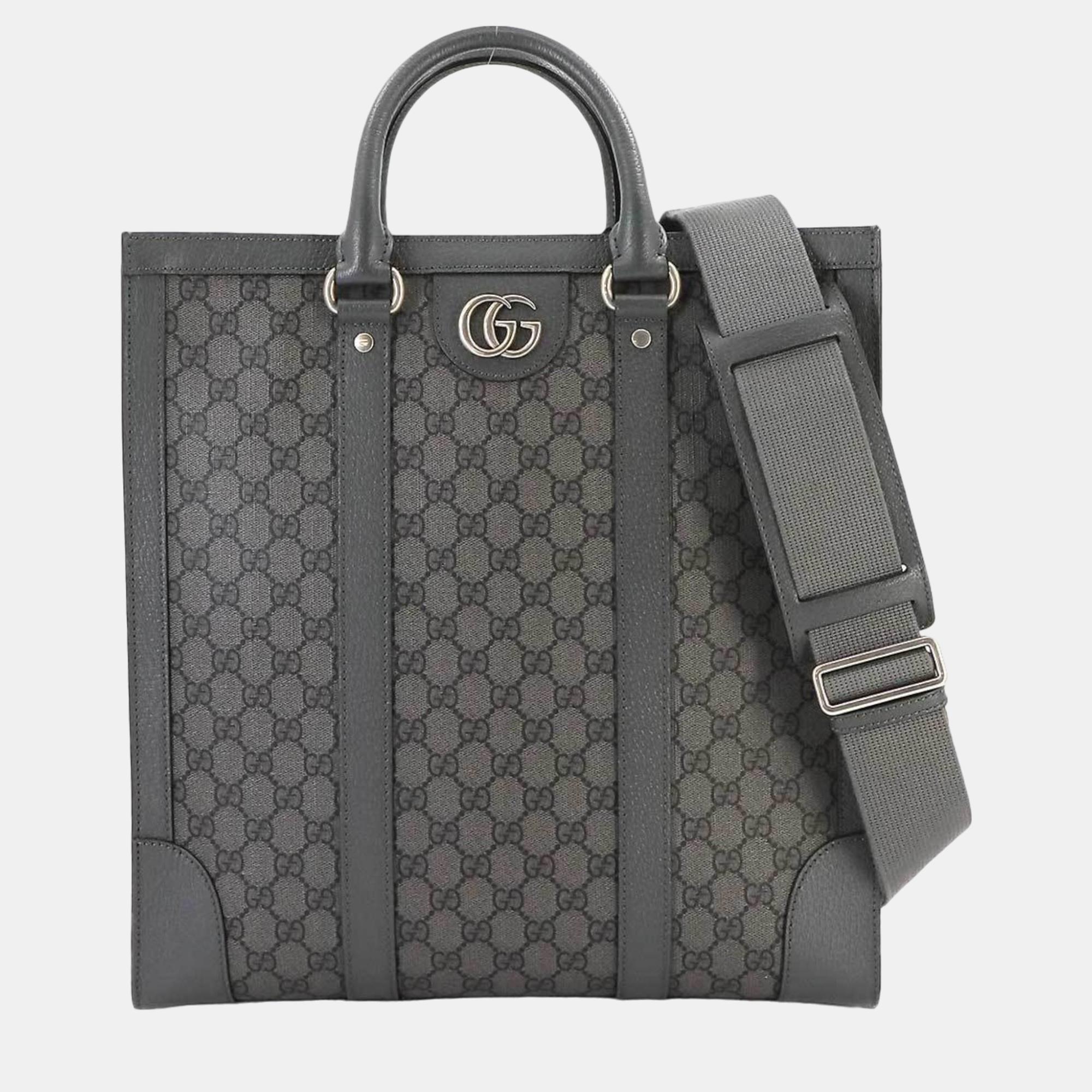 

Gucci Grey GG Supreme Canvas Ophidia Tote Bag