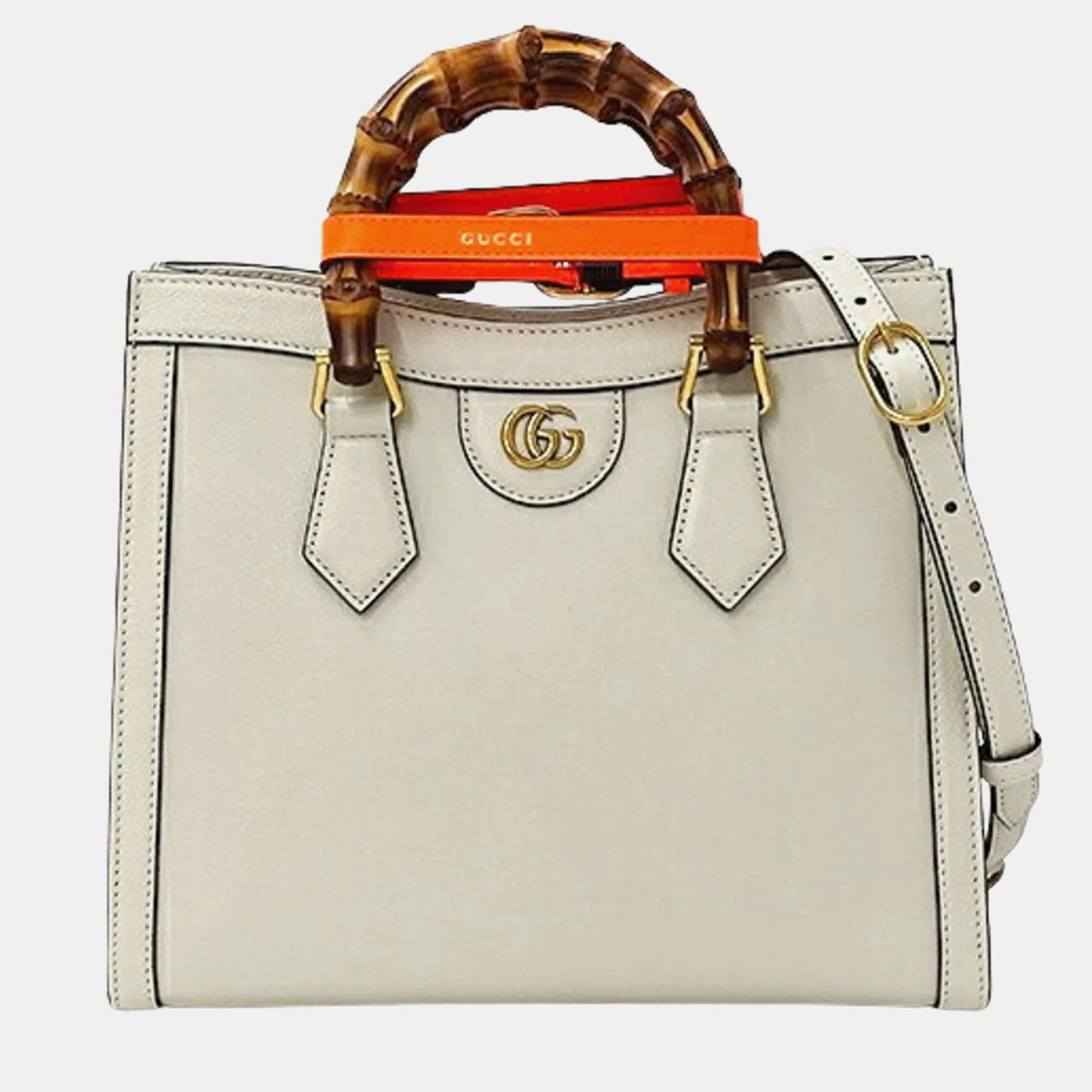 

Gucci Cream Leather  Bamboo Diana Tote Bag