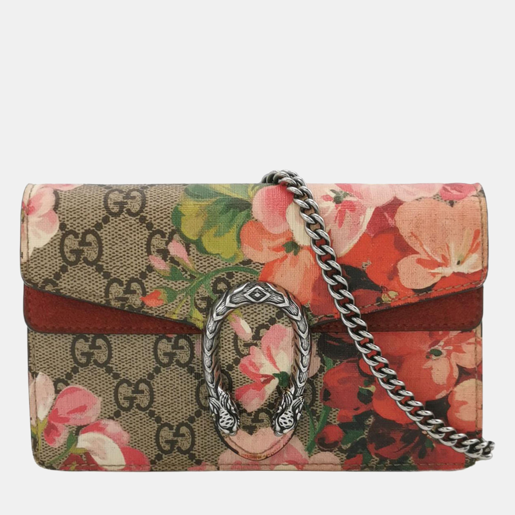 Pre-owned Gucci Blooms Coated Canvas Dionysus Crossbody Bag In Multicolor