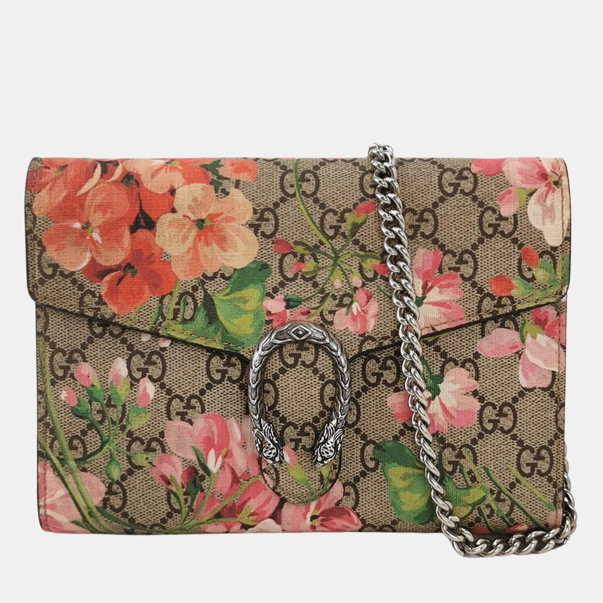 

Gucci Blooms Coated Canvas Dionysus Wallet on Chain Bag, Multicolor