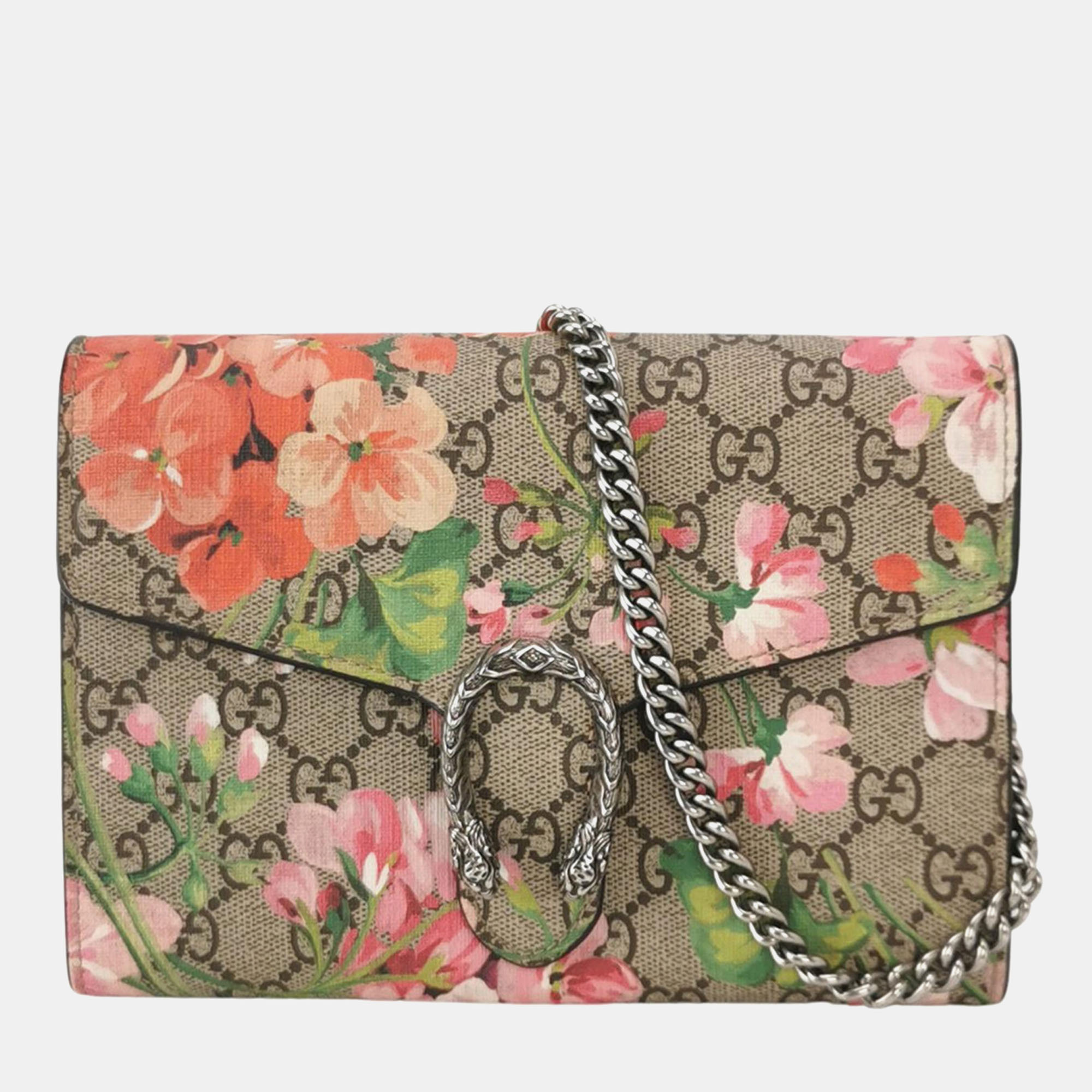 

Gucci Blooms Coated Canvas Dionysus Wallet on Chain Bag, Multicolor