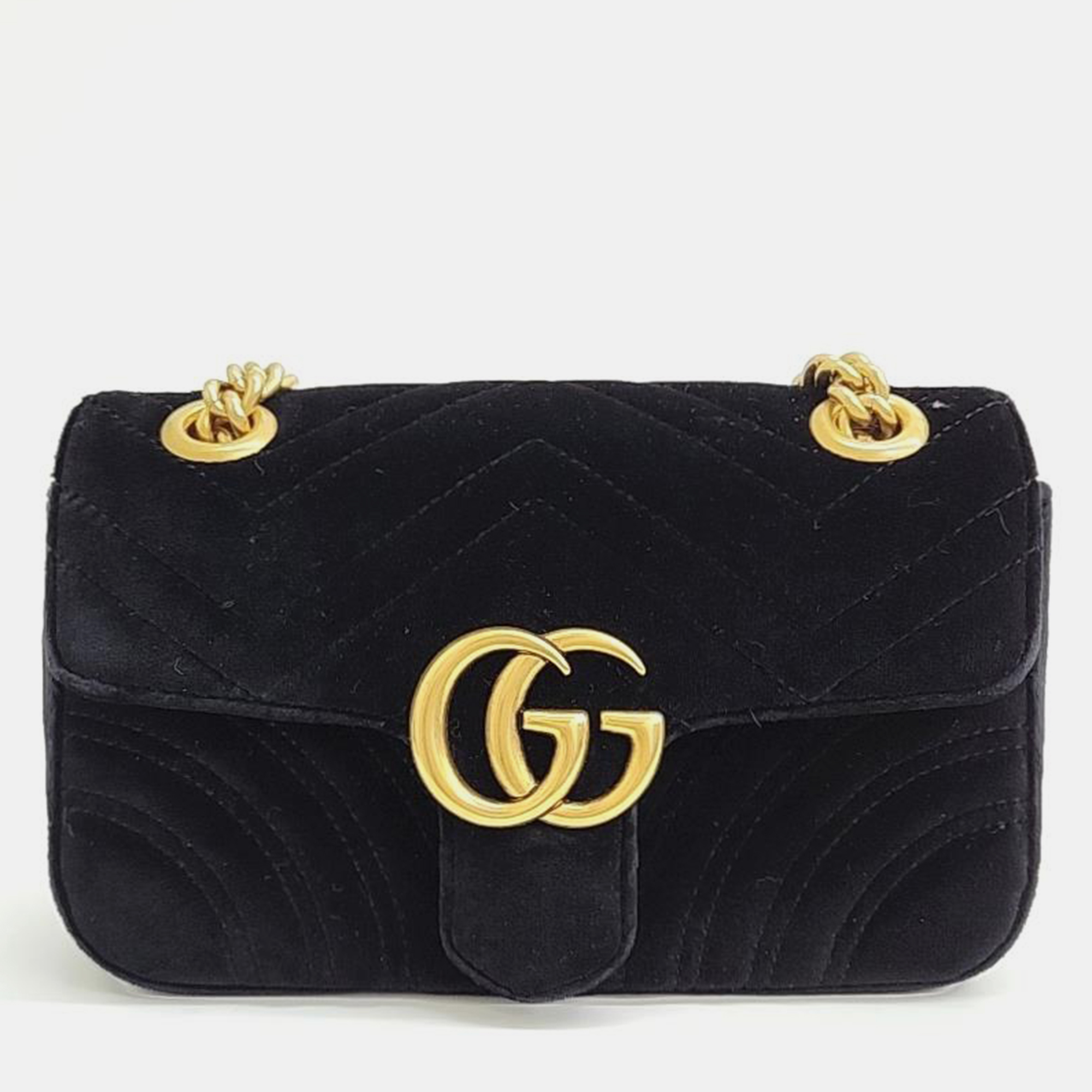 

Gucci Matrasse Velvet Shoulder Bag, Black