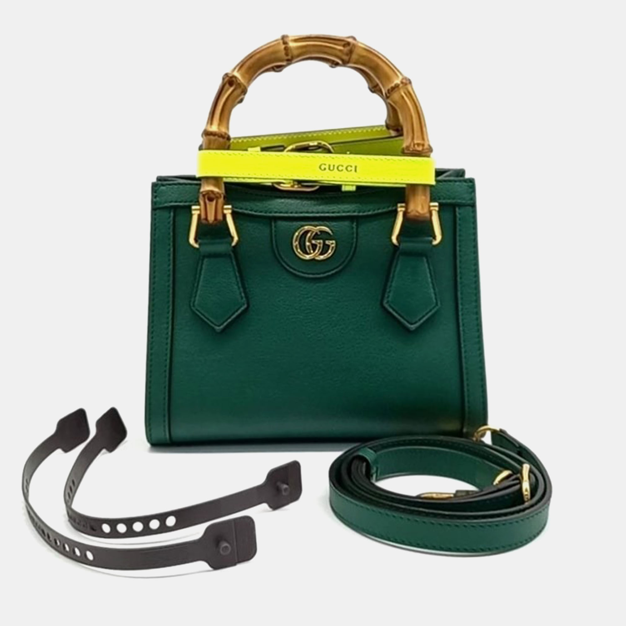 

Gucci Green Leather Diana Tote Bag