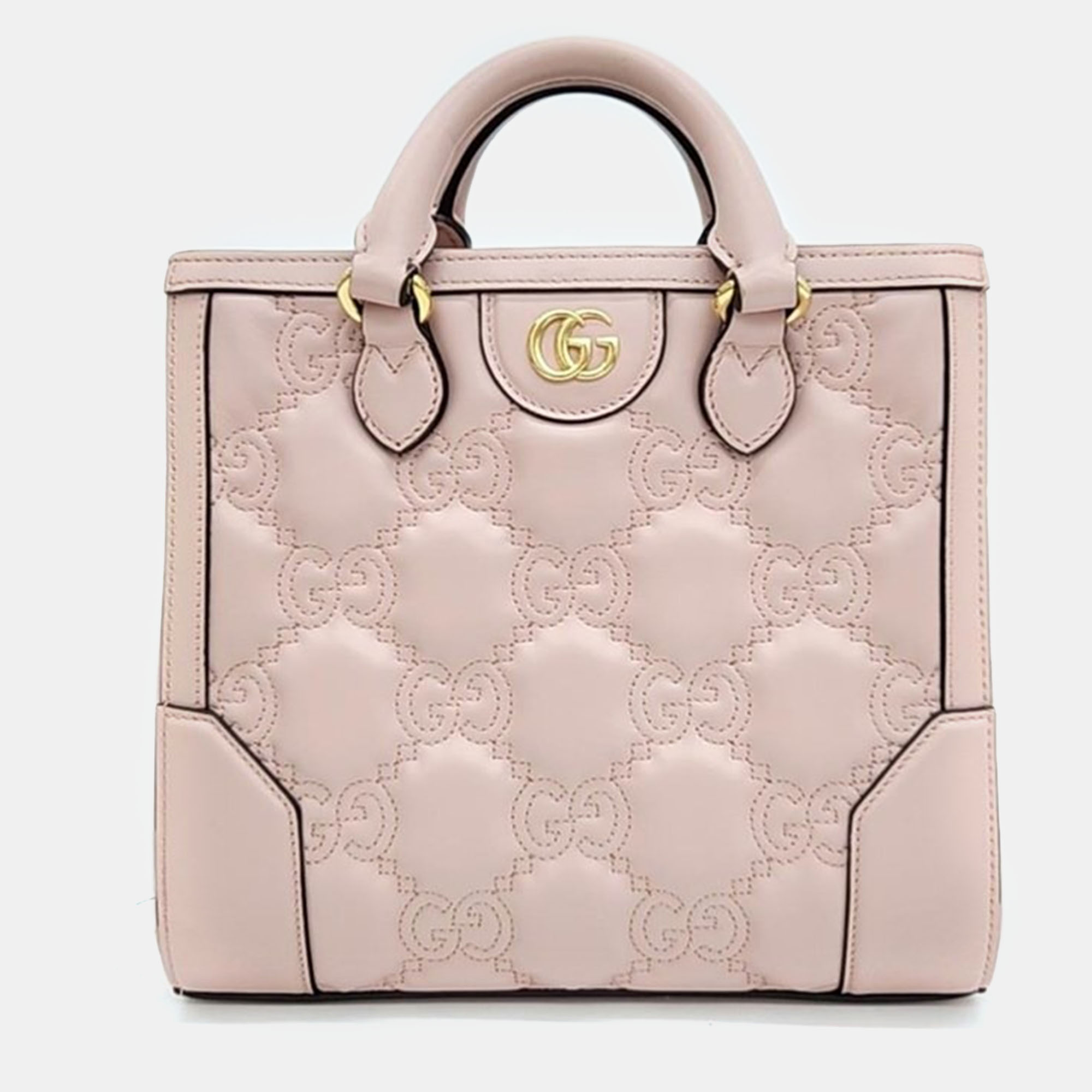 

Gucci Pink Leather Matelasse Mini Top Handle Bag