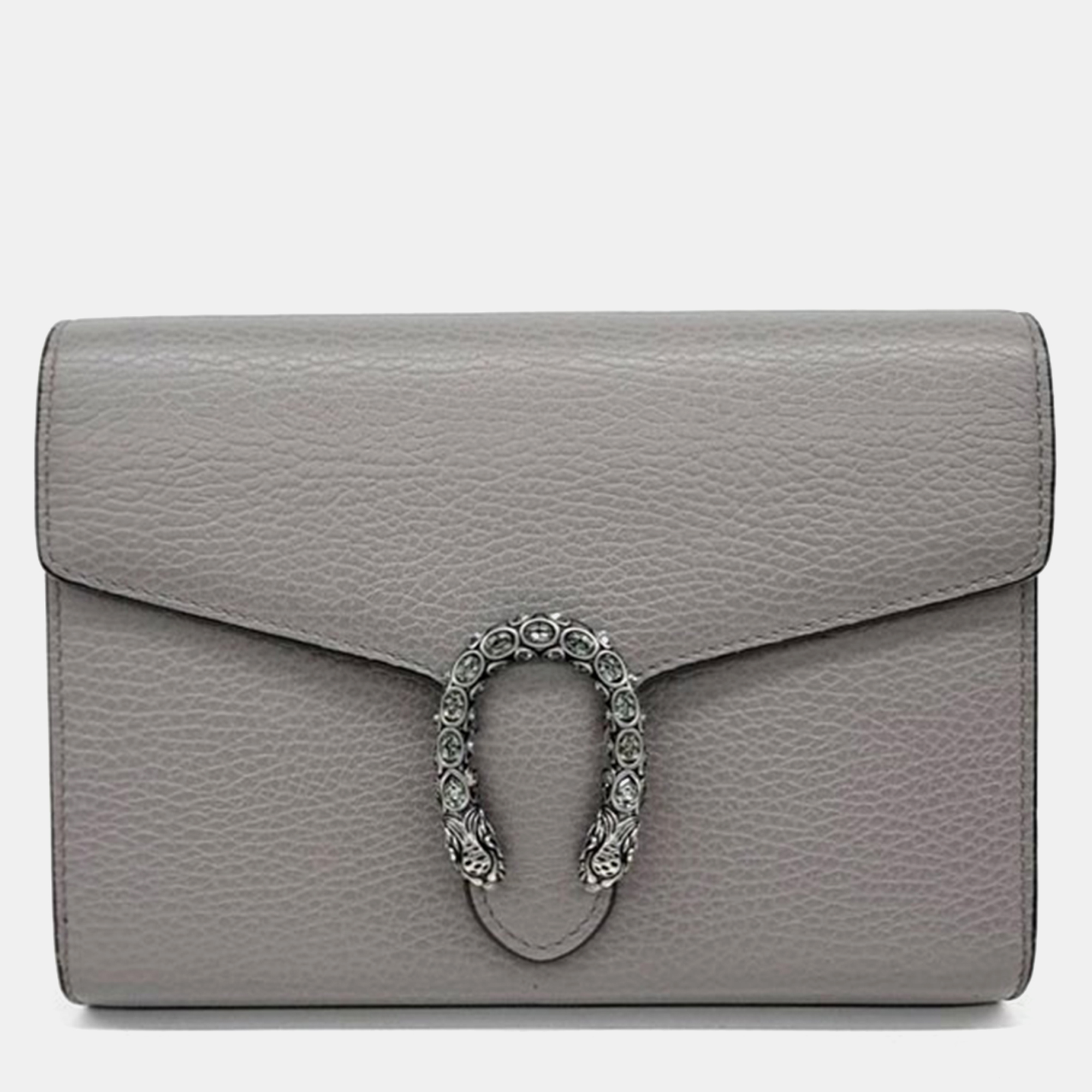 Pre-owned Gucci Dionysus Mini Chain Bag In Grey