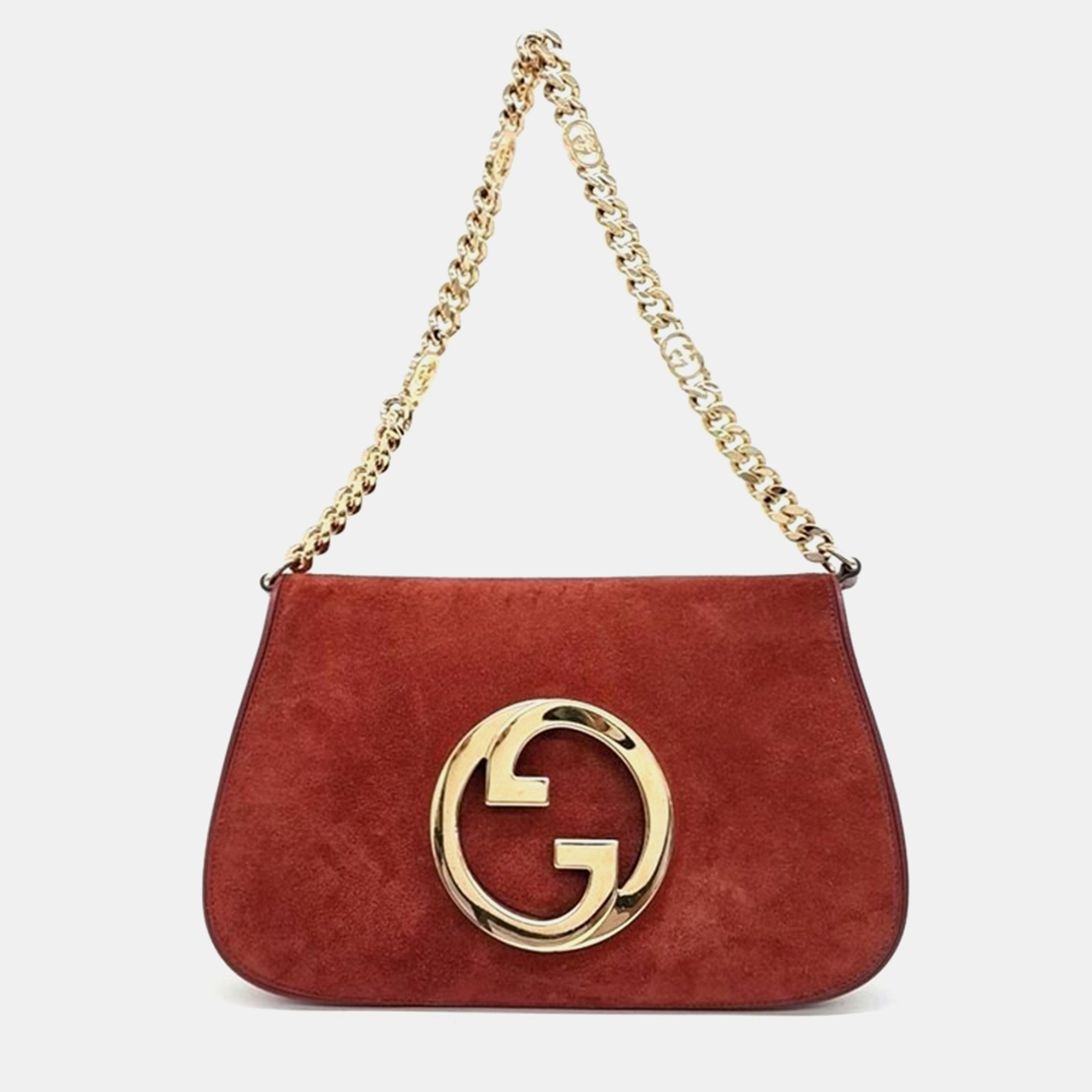 

Gucci Blondie Red Suede Talco Roxy Calfskin Blondie Chain Shoulder Flap Bag