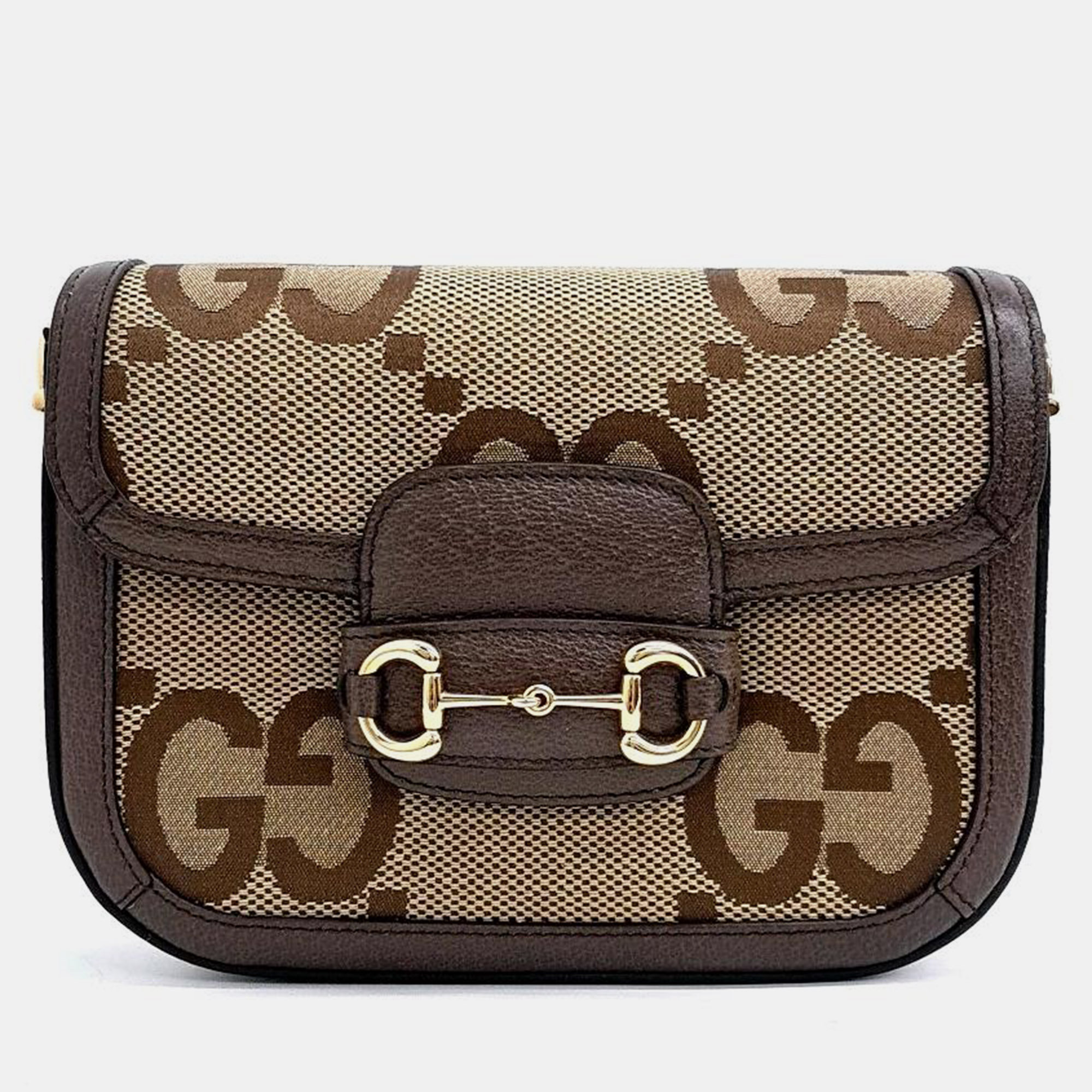 Pre-owned Gucci Horsebit 1955 Mini Bag In Beige