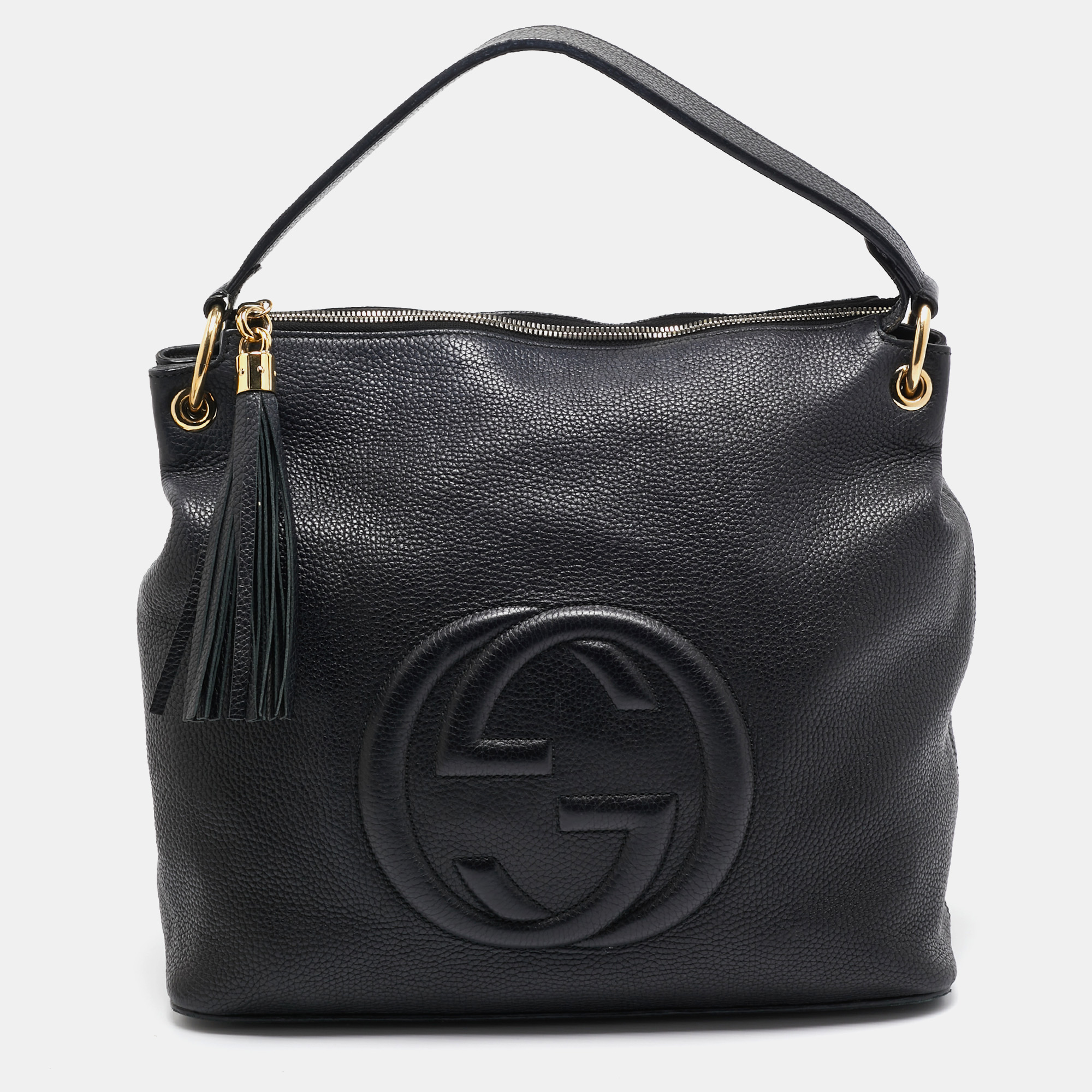 

Gucci Black Leather Soho Zip Hobo