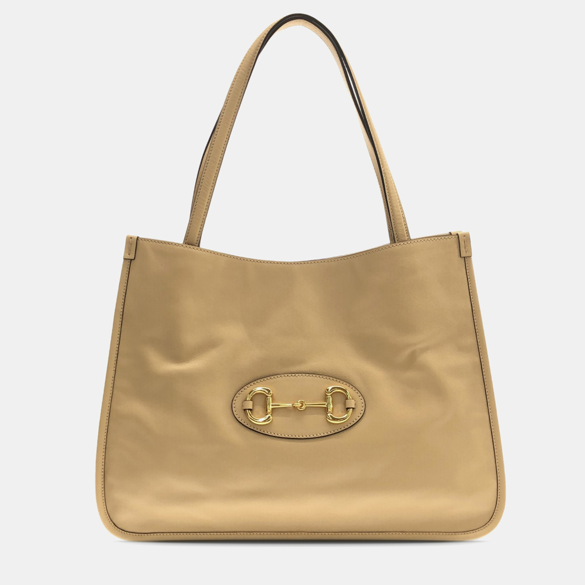 

Gucci Medium Leather Horsebit 1955 Tote Bag, Beige