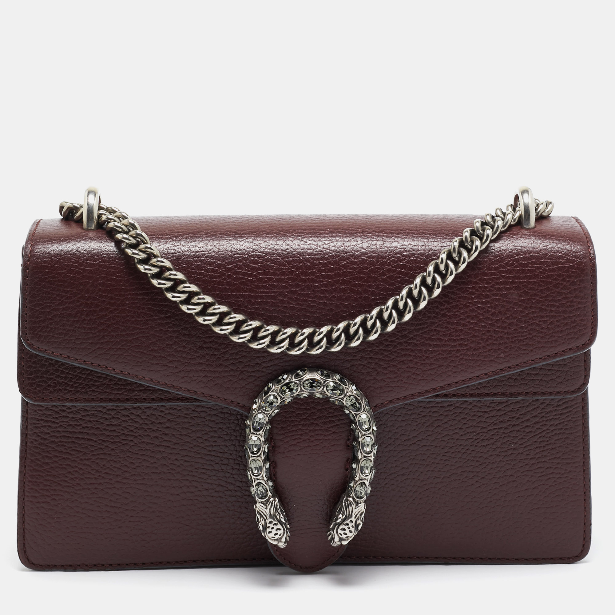 

Gucci Burgundy Leather Small Dionysus Shoulder Bag