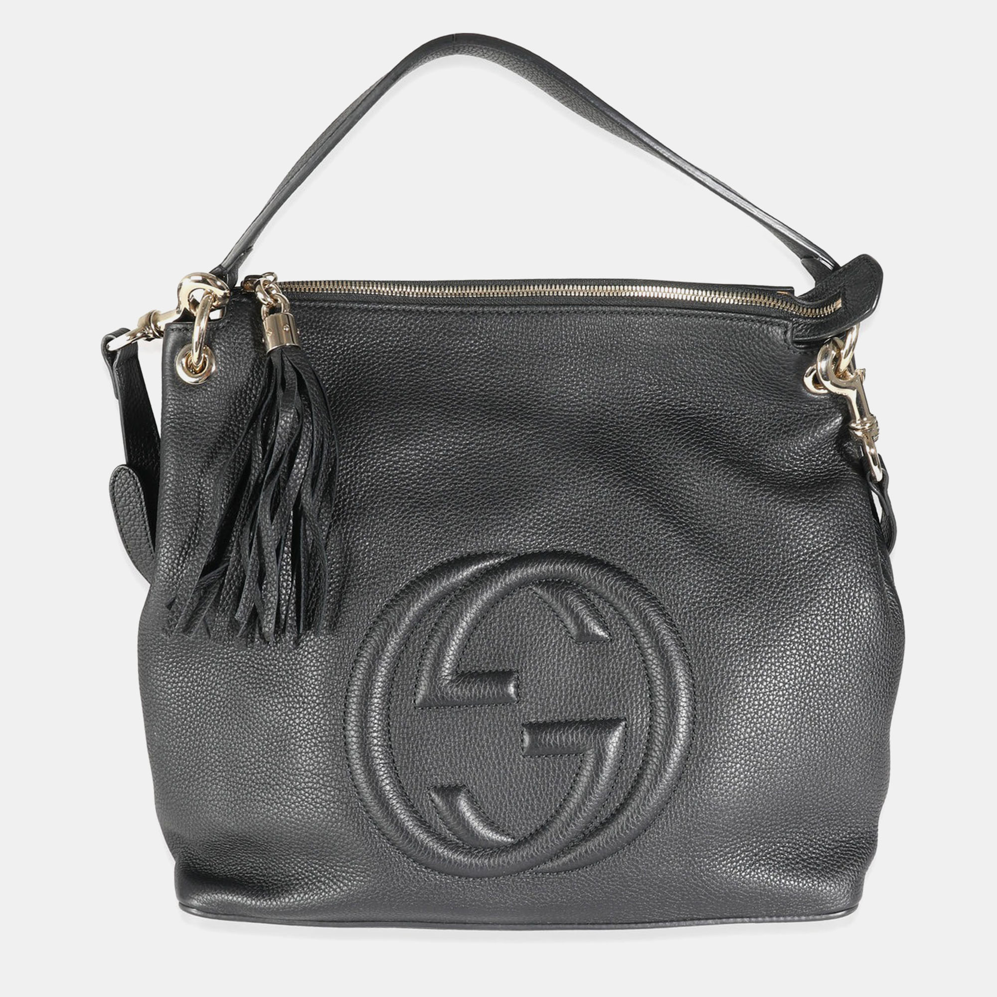 

Gucci Black Pebbled Calfskin  Soho Convertible Tote Bag