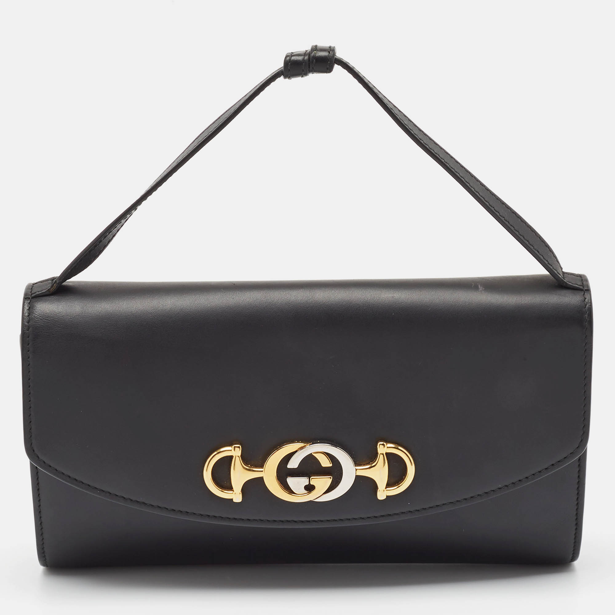 

Gucci Black Leather Zumi Clutch Bag