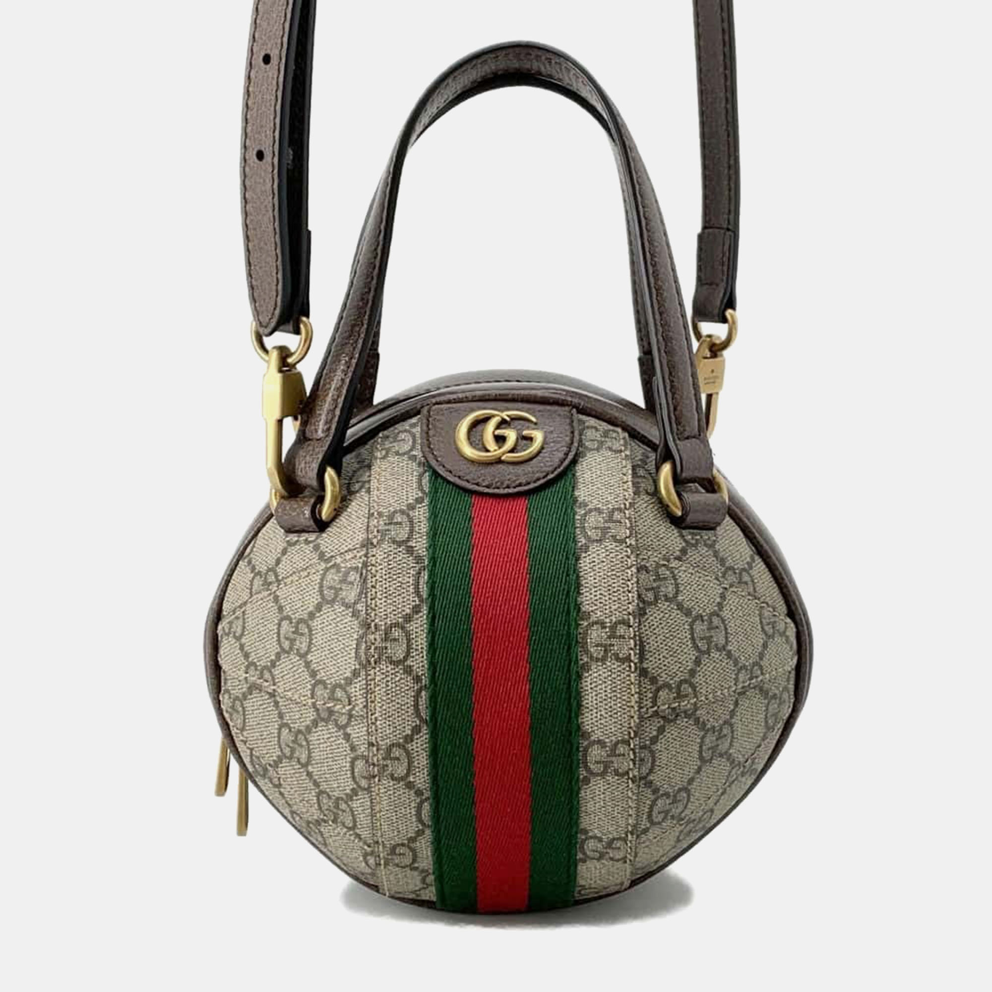 

Gucci GG Coated Canvas Mini Ophidia Basketball Bag, Beige