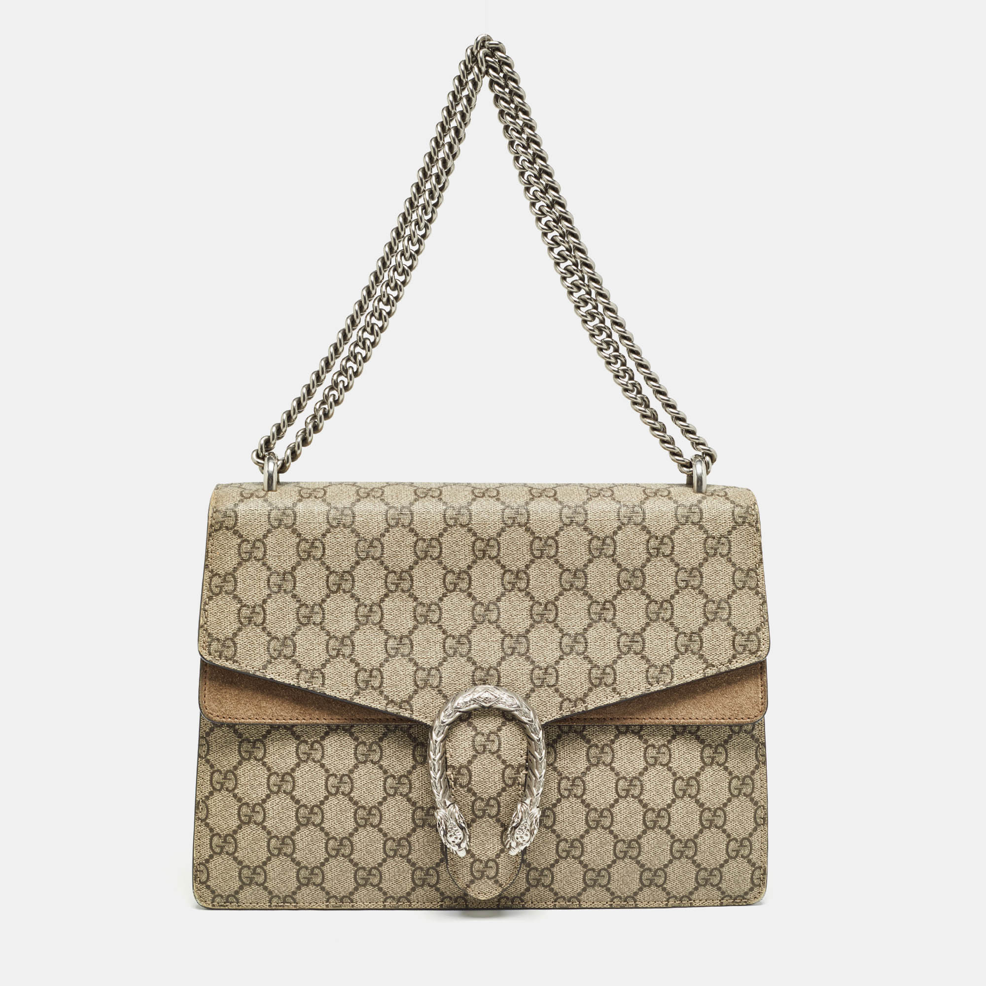 

Gucci Beige GG Supreme Canvas and Suede Medium Dionysus Shoulder Bag