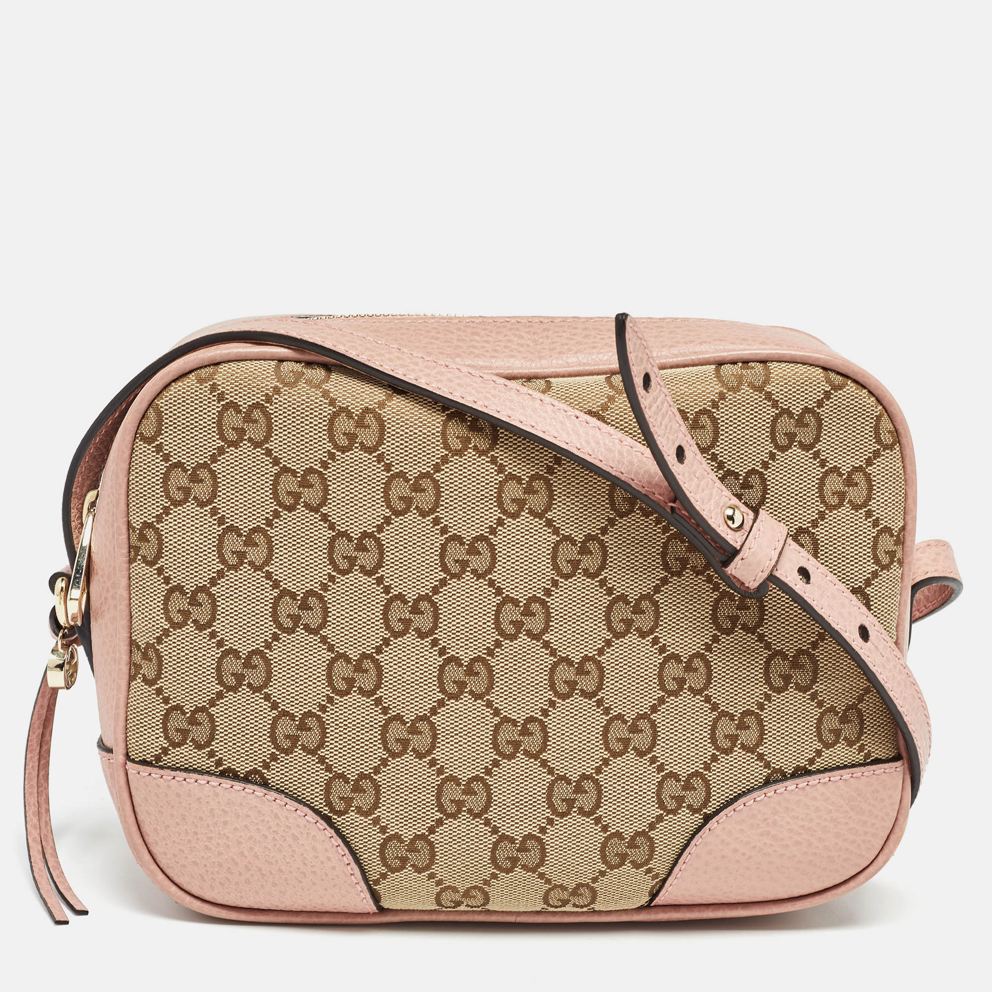 

Gucci Light Pink/Beige GG Canvas and Leather Bree Crossbody Bag