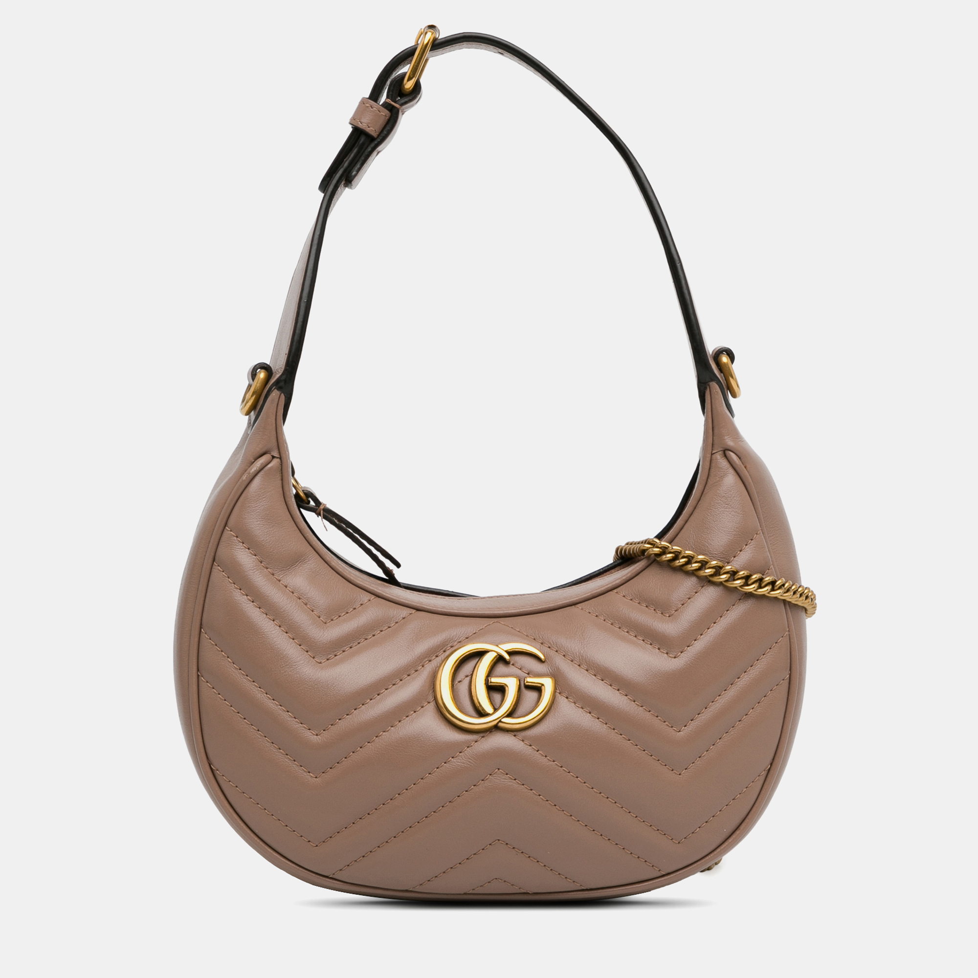 

Gucci Mini GG Marmont Half Moon Bag, Brown
