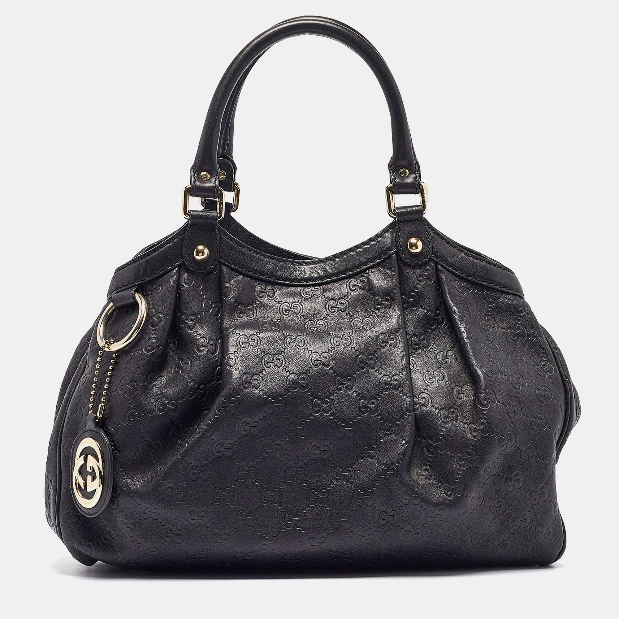 

Gucci Black Guccissima Leather Medium Sukey Tote