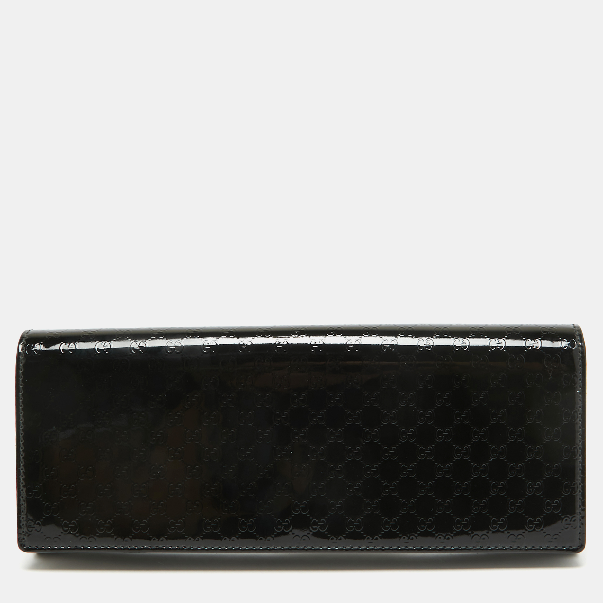 

Gucci Black Microguccissima Patent Leather Small Broadway Clutch