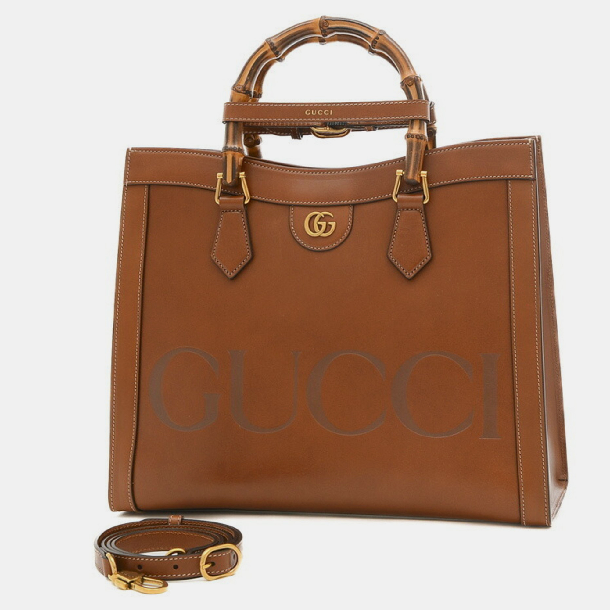 Pre-owned Gucci Brown Leather Medium Diana Shoulder Bag