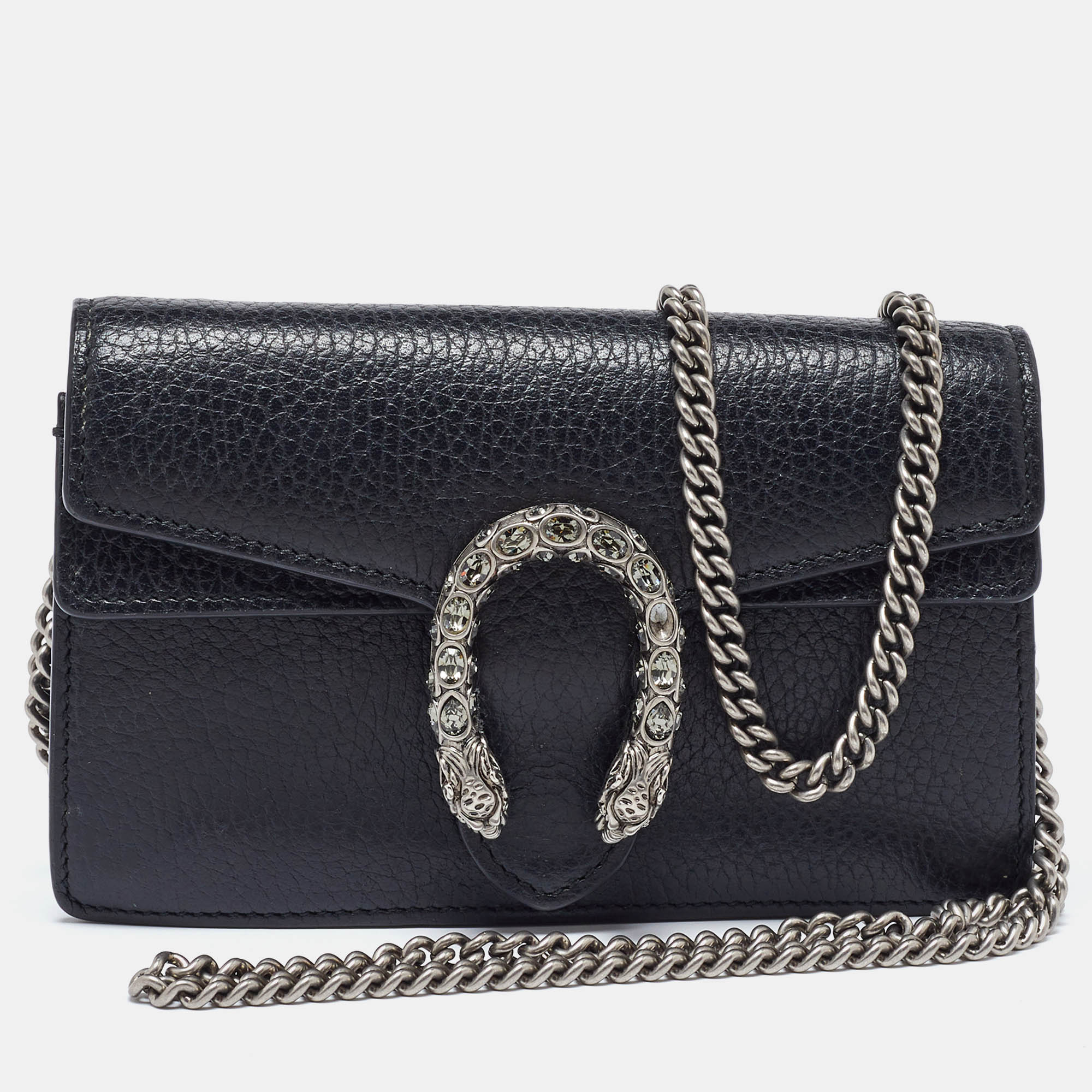 

Gucci Black Leather Super Mini Dionysus Shoulder Bag