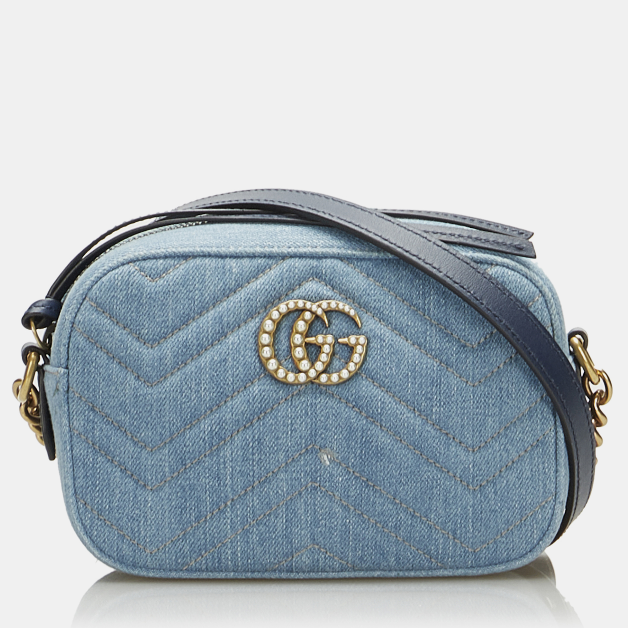 

Gucci Pearly GG Marmont Matelasse Crossbody Bag, Blue