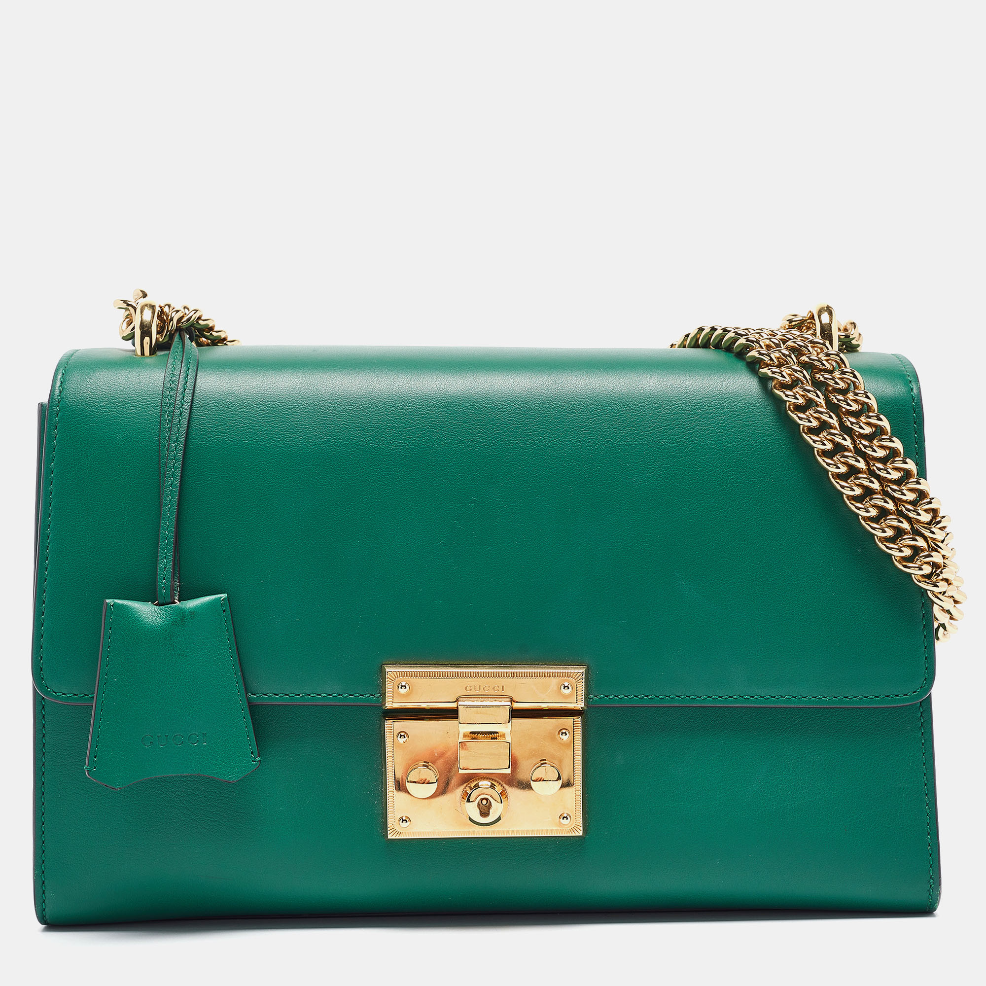 

Gucci Green Leather  Padlock Shoulder Bag