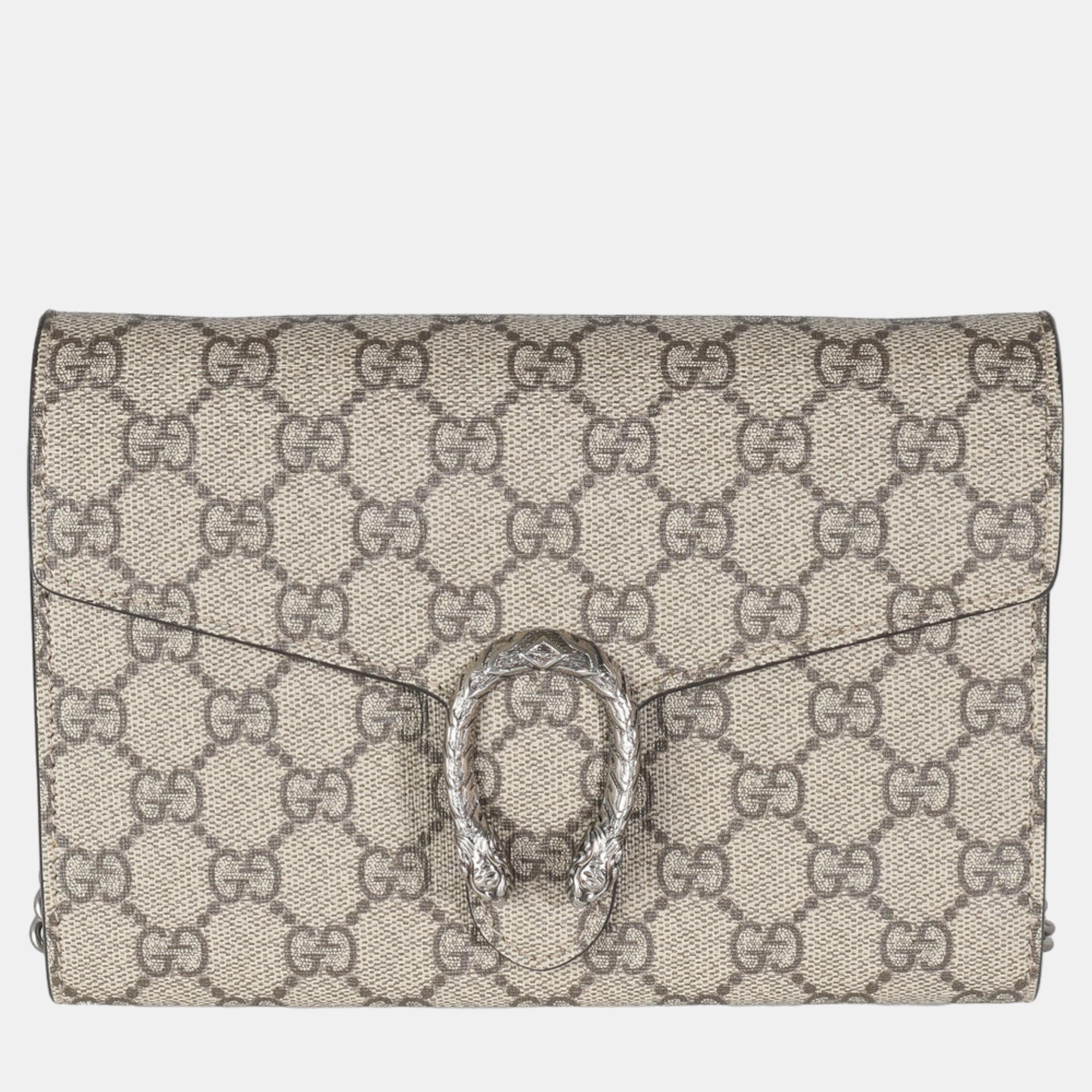 

Gucci Beige GG Supreme Dionysus Chain Wallet